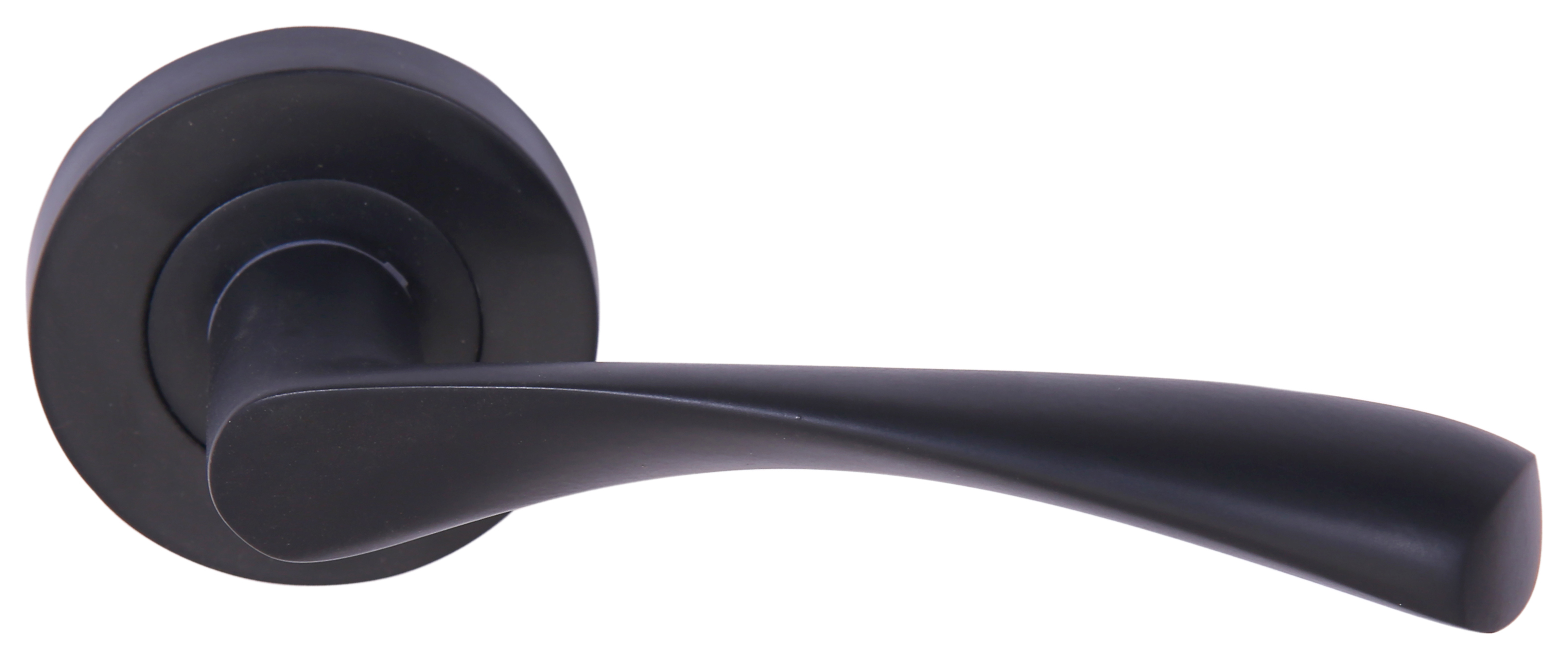 Image of Eden Matt Black Round Rose Door Handle - 1 Pair