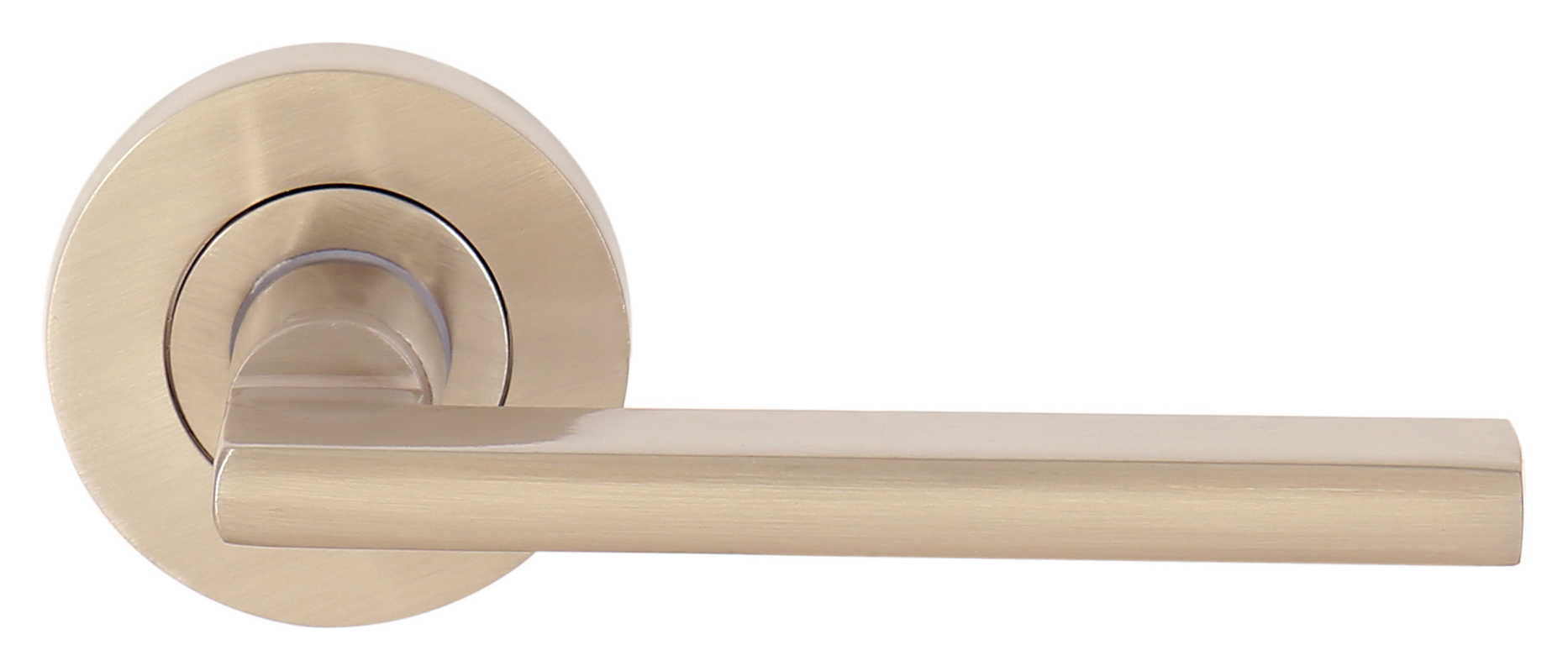 Paris Satin Nickel Round Rose Door Handle - 1 Pair