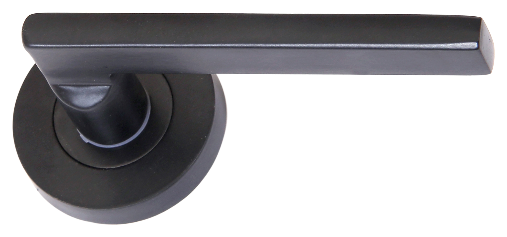 Tokyo Matt Black Round Rose Door Handle - 1 Pair