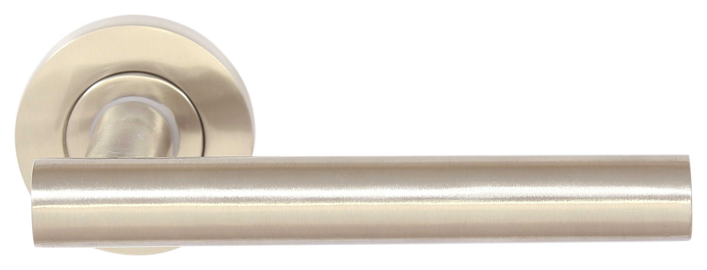 Image of Melbourne Satin Nickel Round Rose Door Handle - 1 Pair