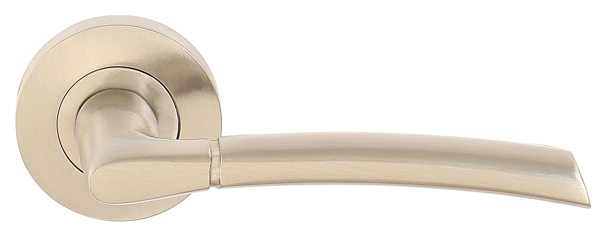 Sofia Satin Nickel Round Rose Door Handle - 1 Pair