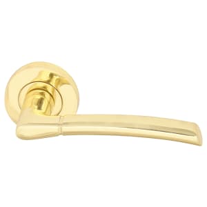 Sofia Polished Gold Round Rose Door Handle - 1 Pair