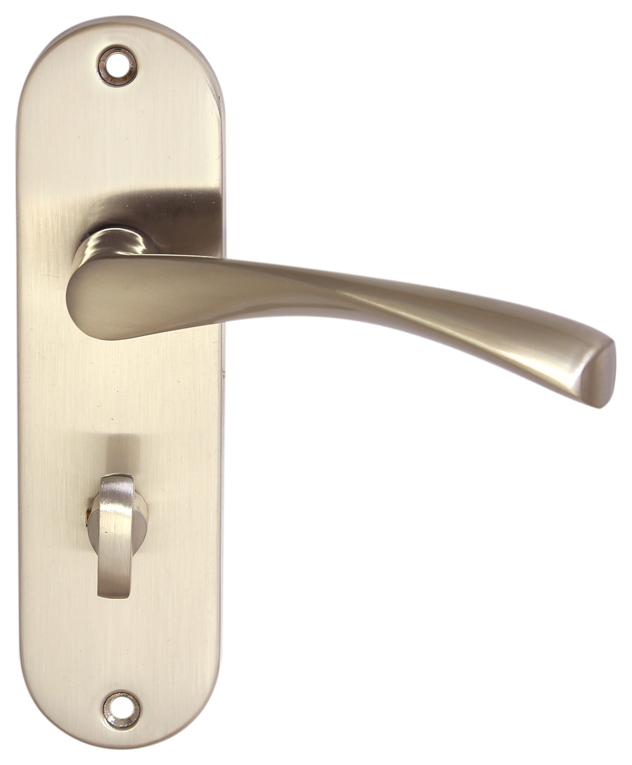 Eden Satin Nickel Bathroom Door Handle - 1 Pair