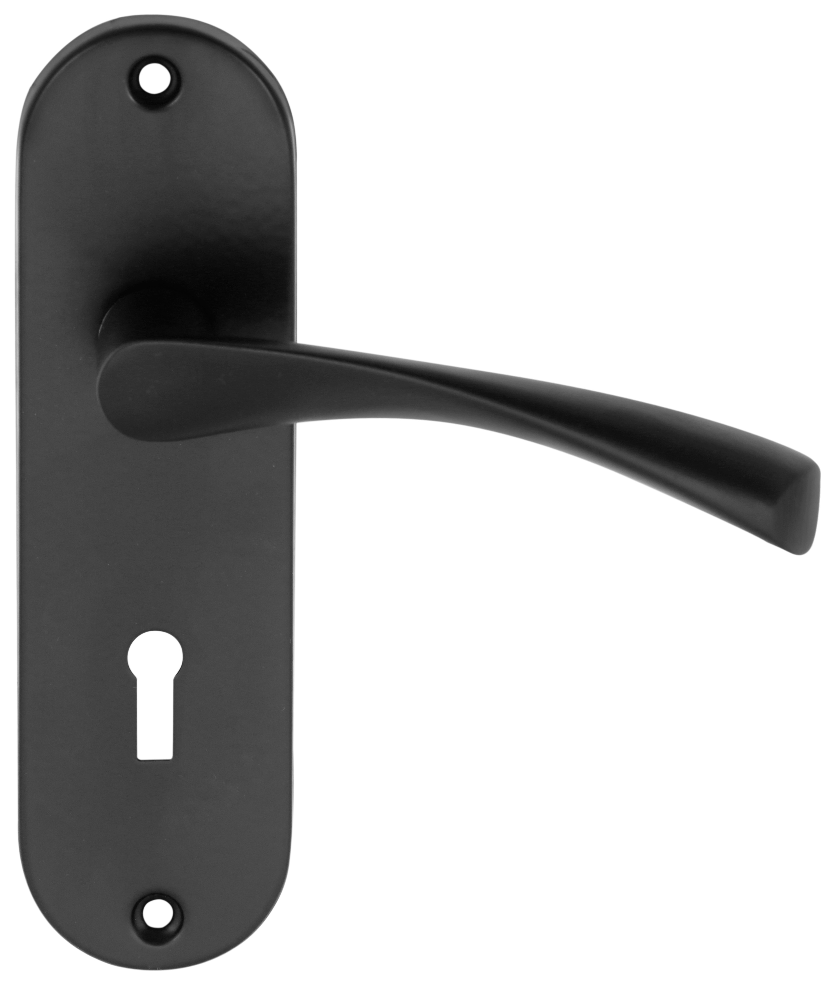 Eden Matt Black Lock Door Handle - 1 Pair