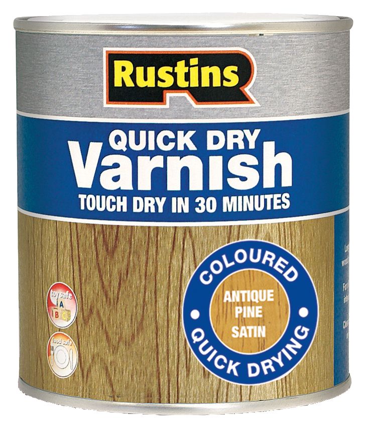 Rustins Quick Dry Satin Varnish - Antique Pine - 500ml