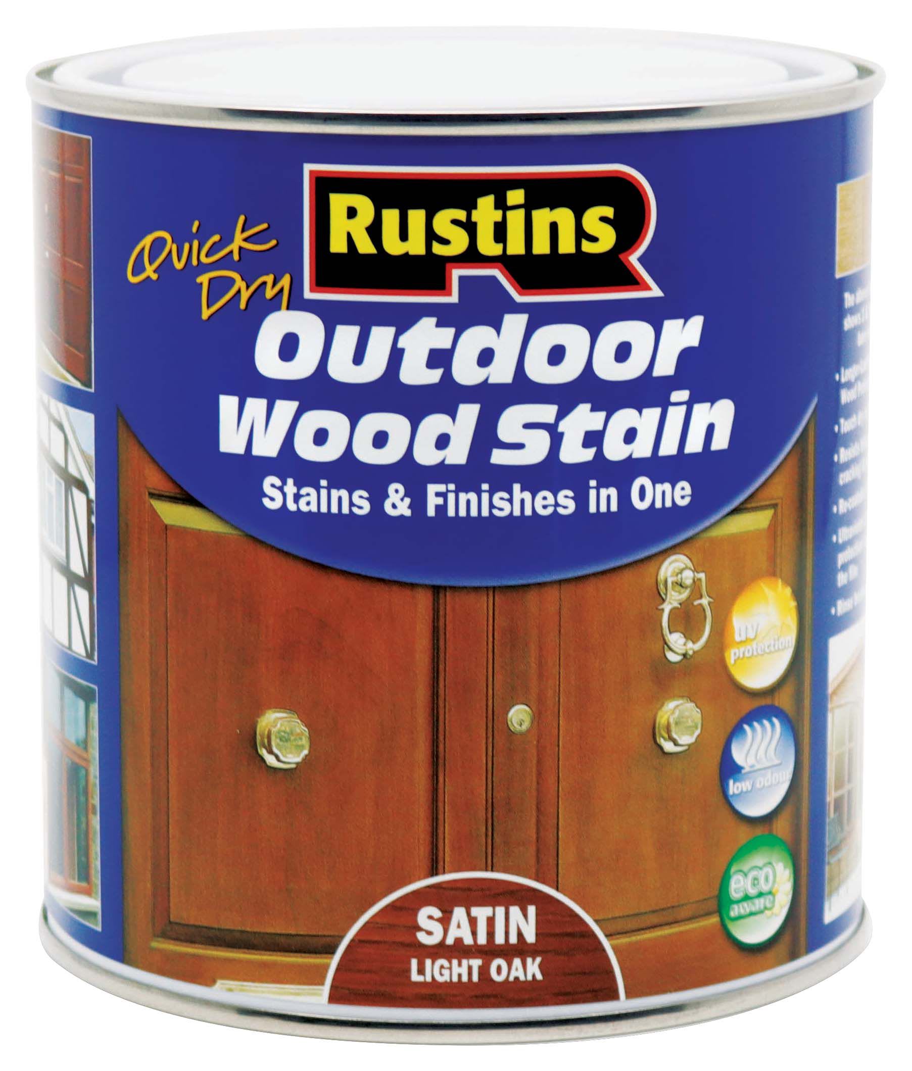 Rustins Quick Dry Woodstain Light Oak 1L Wickes.co.uk
