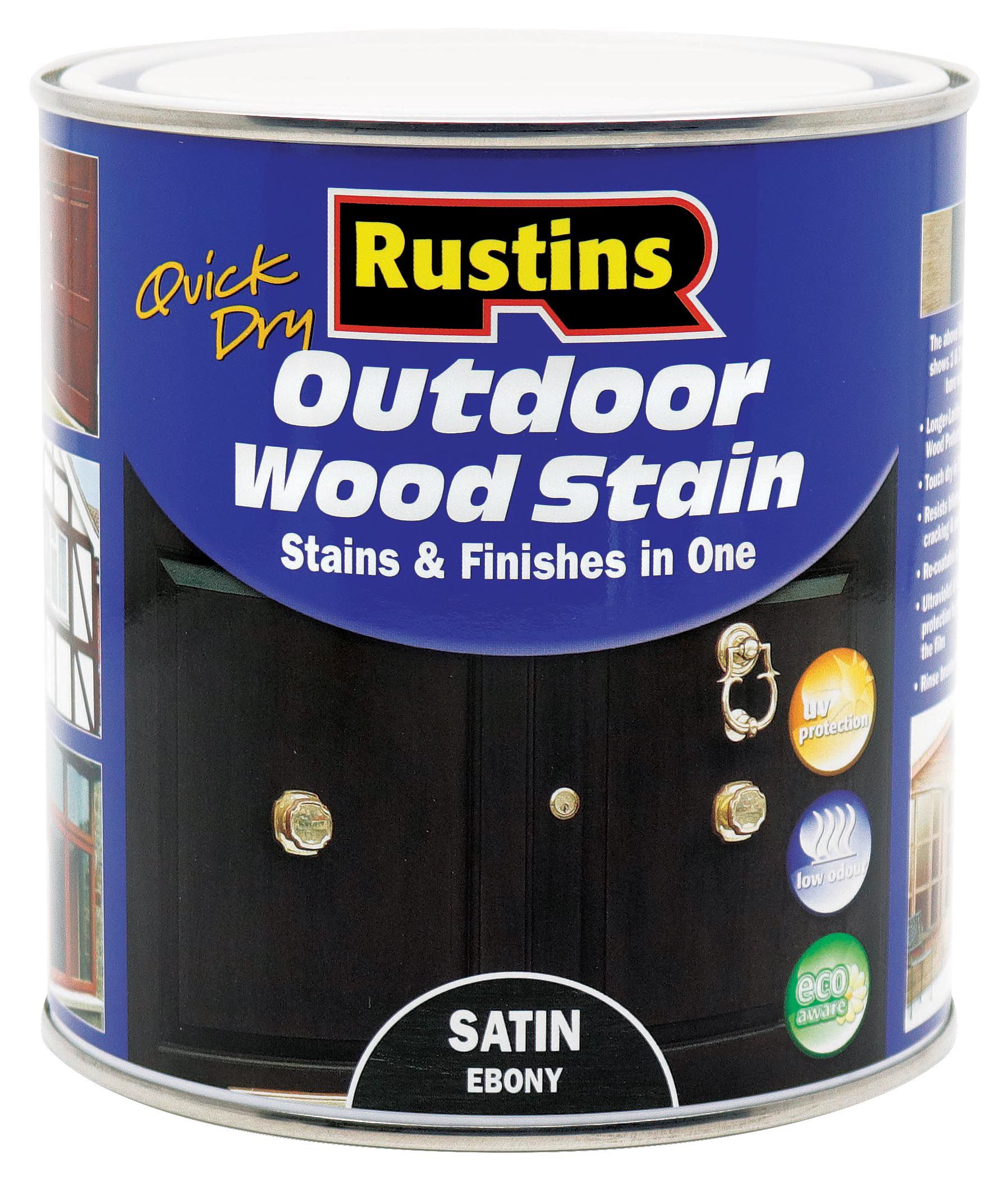 Image of Rustins Quick Dry Woodstain - Ebony - 1L