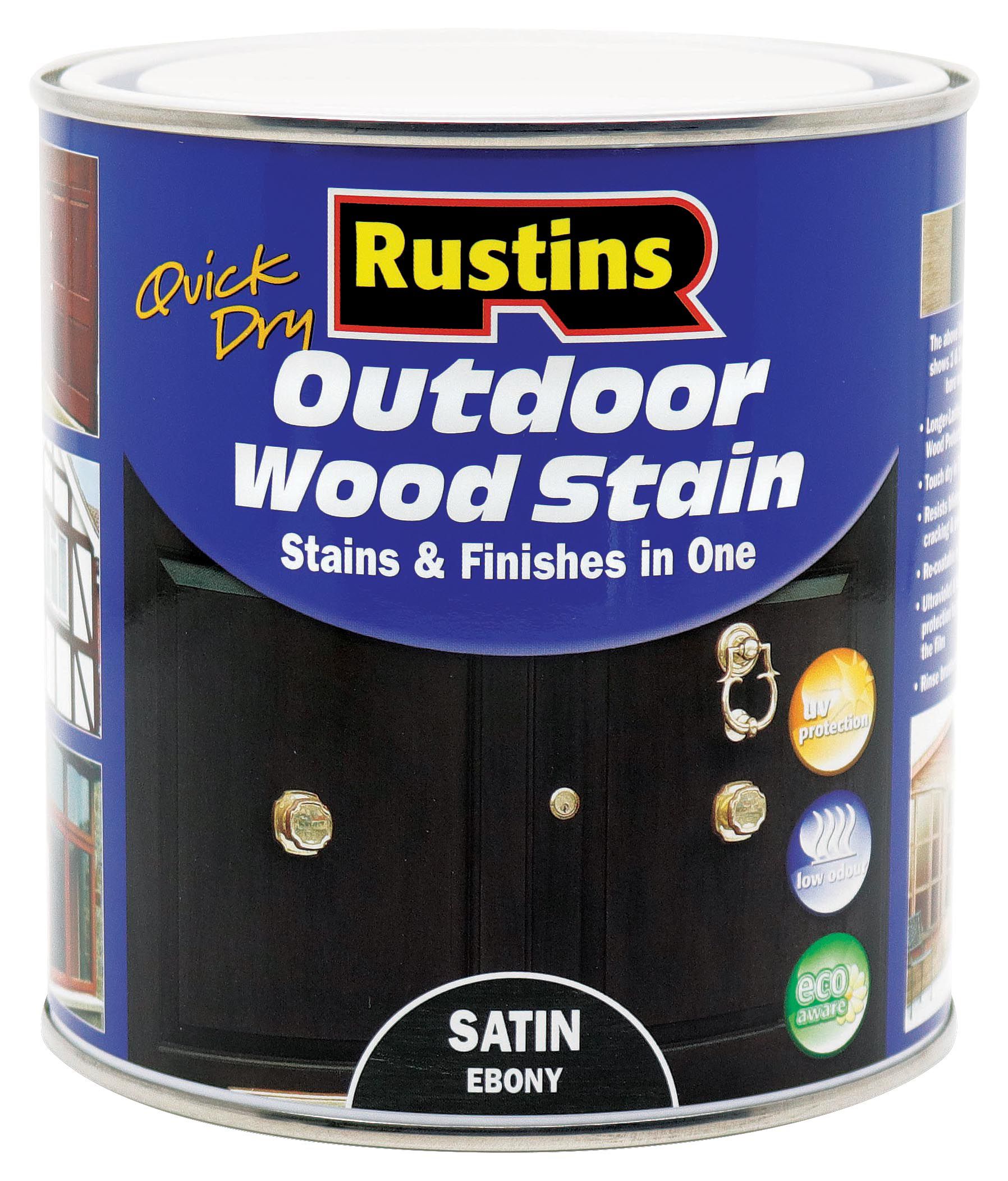 Rustins Quick Dry Woodstain - Ebony - 1L