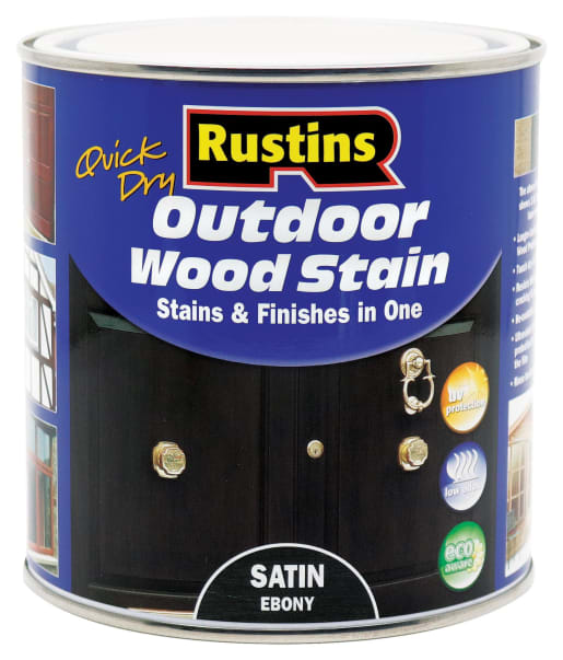 Rustins Quick Dry Woodstain - Ebony - 1L