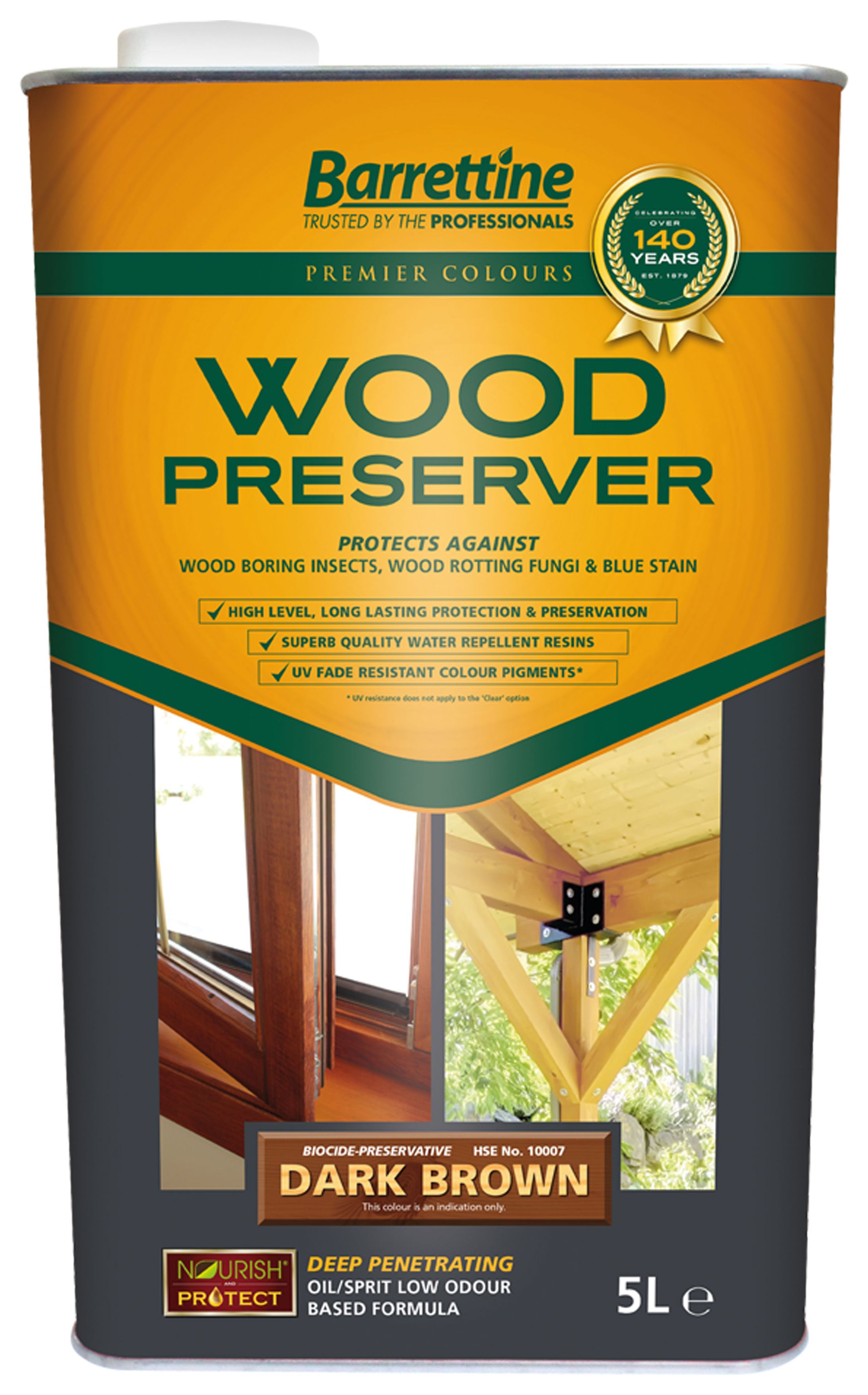 Image of Barrettine Wood Preserver - Dark Brown - 5L