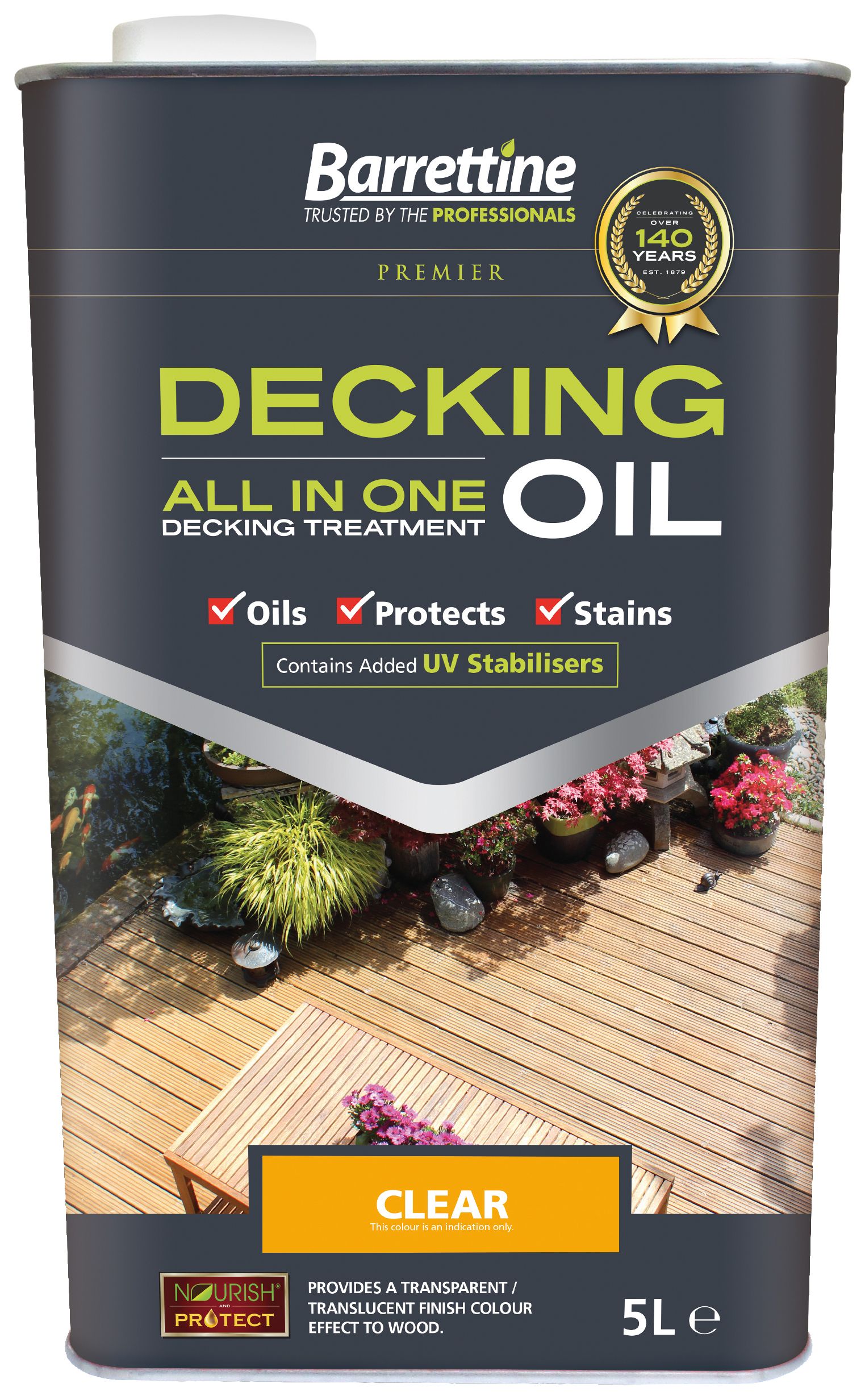 Image of Barrettine All In One Decking Oil - Clear - 5L