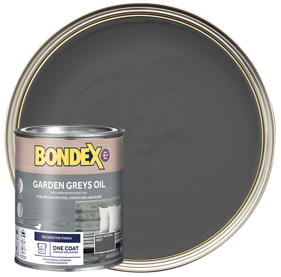 Image of Bondex Garden Greys Furniture Oil - Dark Natural Grey - 0.75L