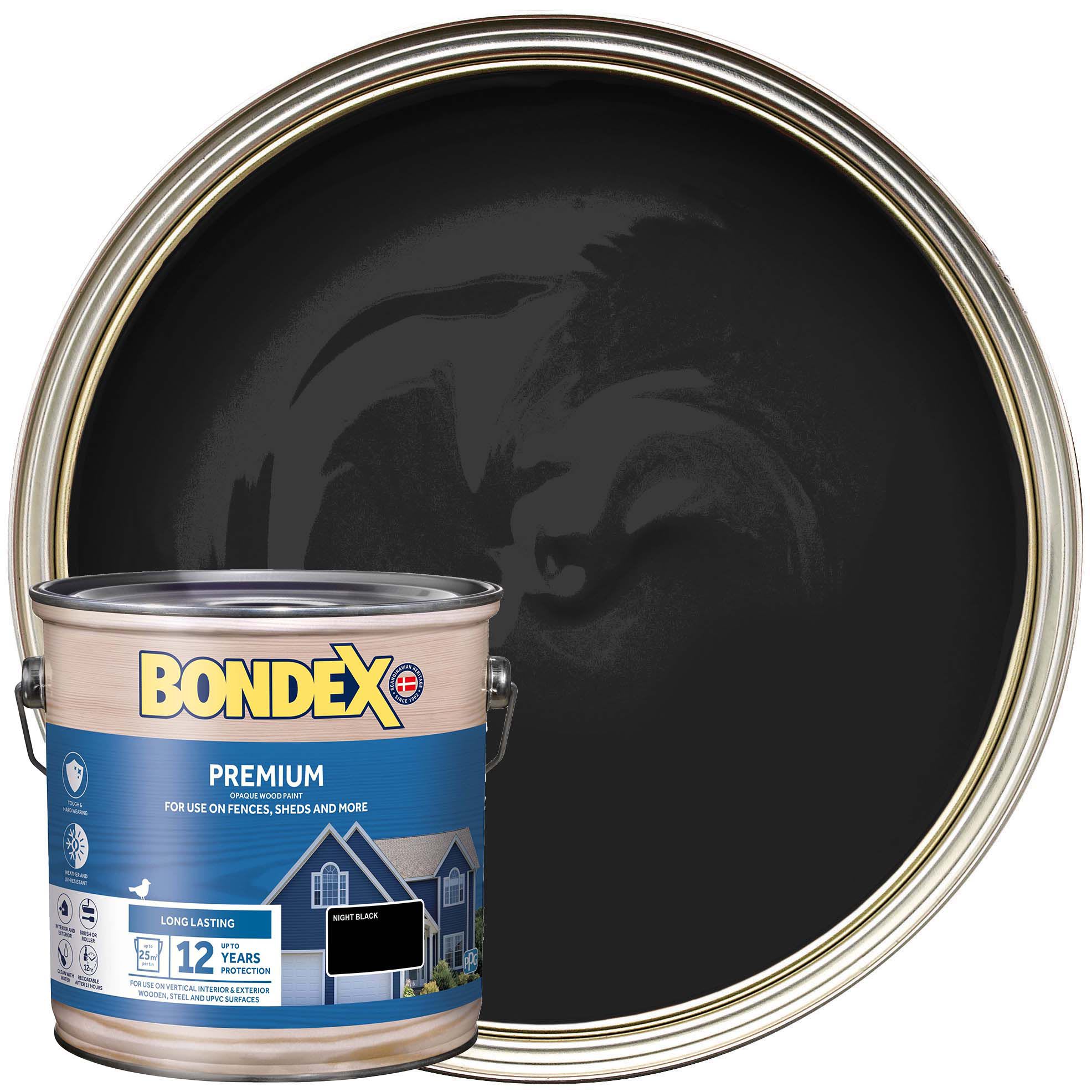 Bondex Premium Opaque Wood Stain Night Black 2.5L Wickes.co.uk