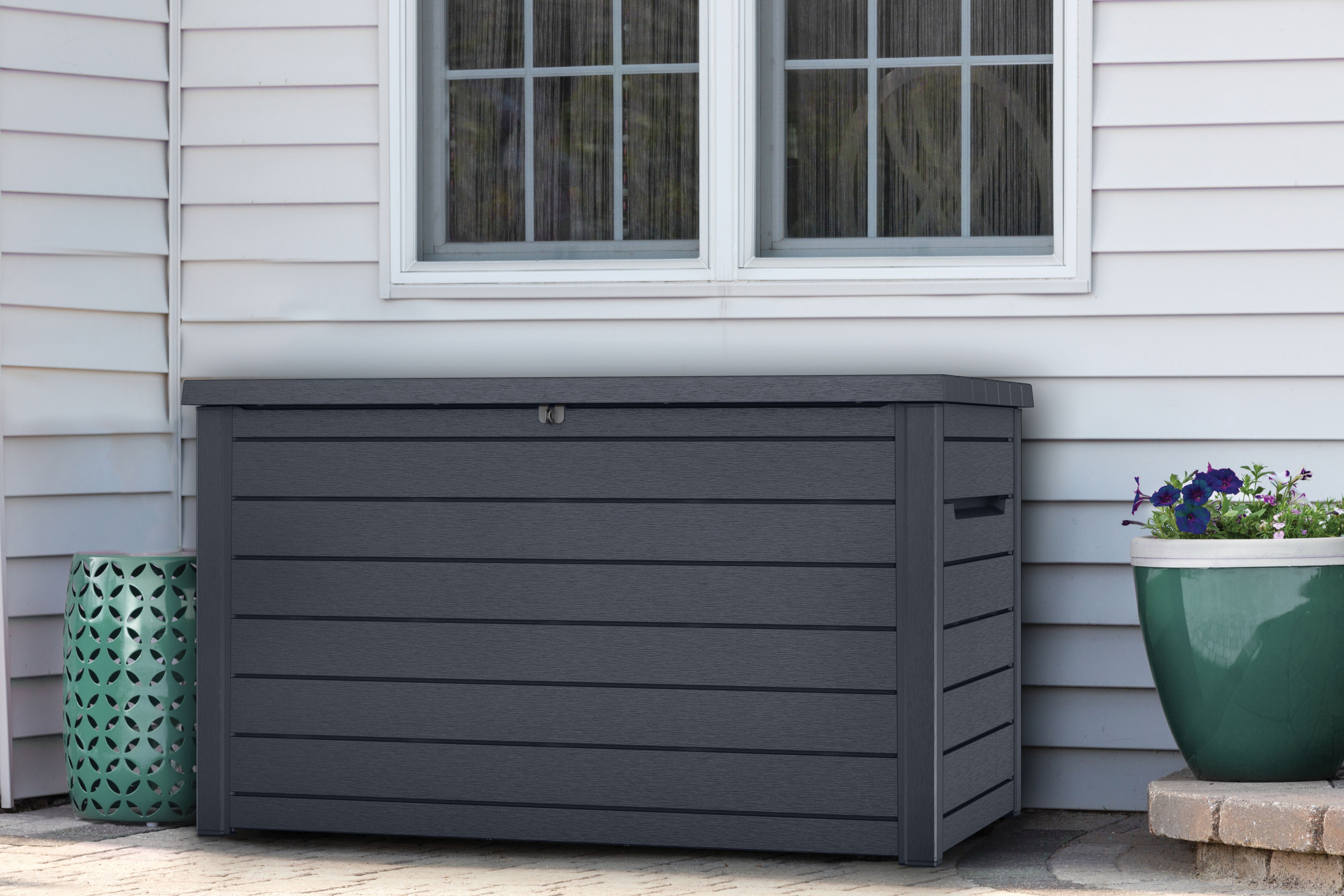 Image of Keter Ontario 870L Outdoor Garden Storage Box - Graphite