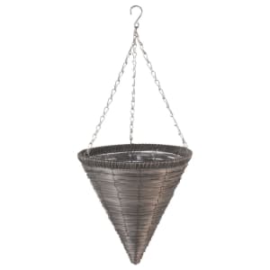 Faux Rattan Hanging Cone - 14inch