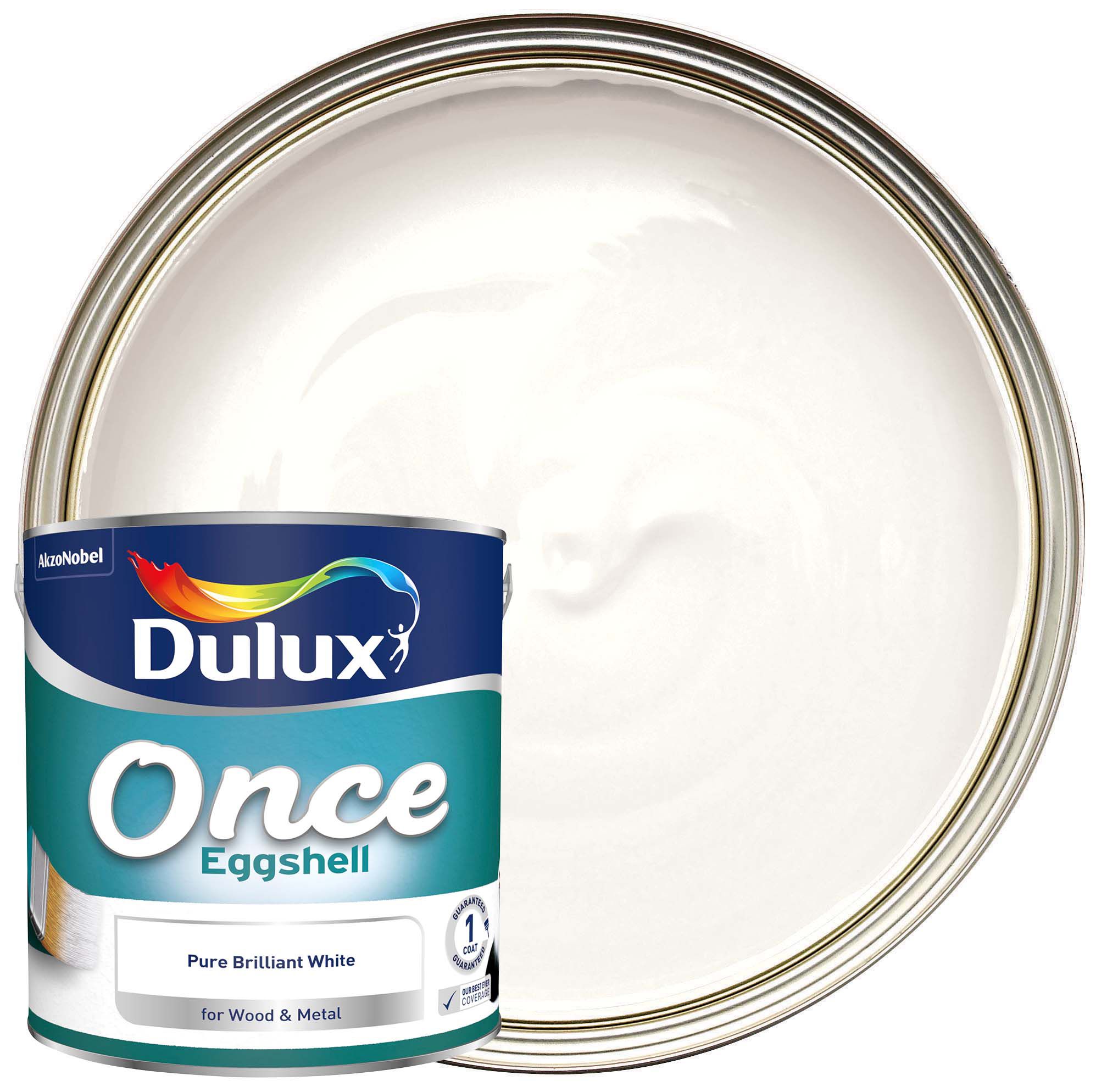 Dulux Once Eggshell Paint - Pure Brilliant White - 2.5L