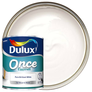 Dulux Once Eggshell Paint - Pure Brilliant White - 750ml