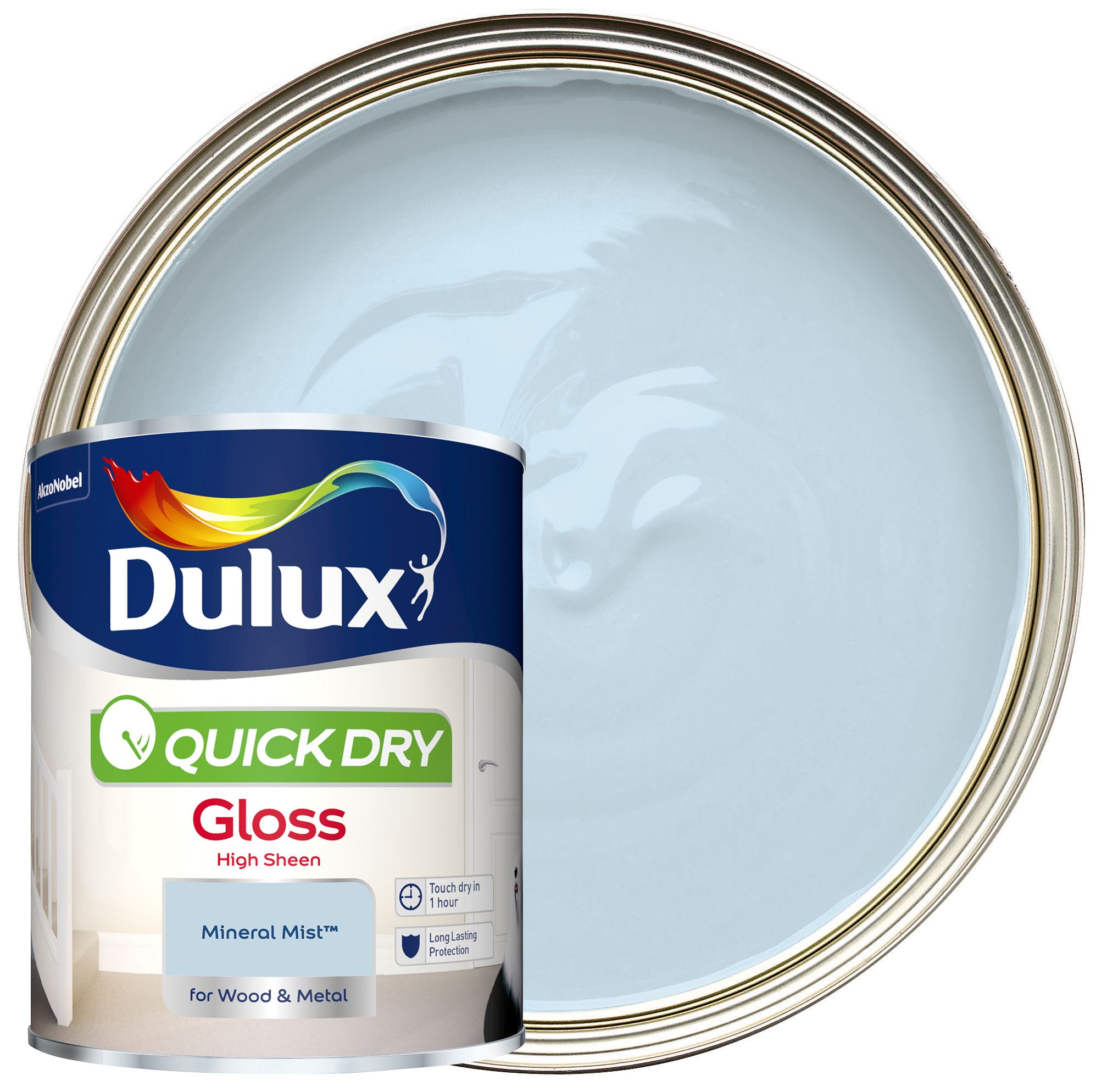 Image of Dulux Quick Drying Gloss Paint - Mineral Mist - 750ml