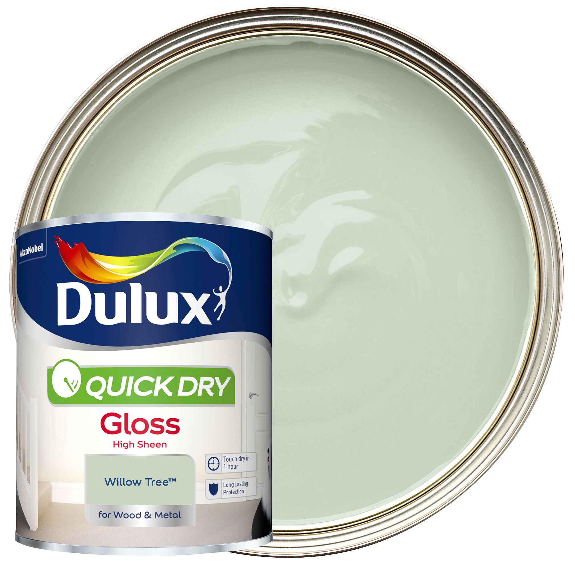 Dulux Quick Drying Gloss Paint - Willow Tree - 750ml
