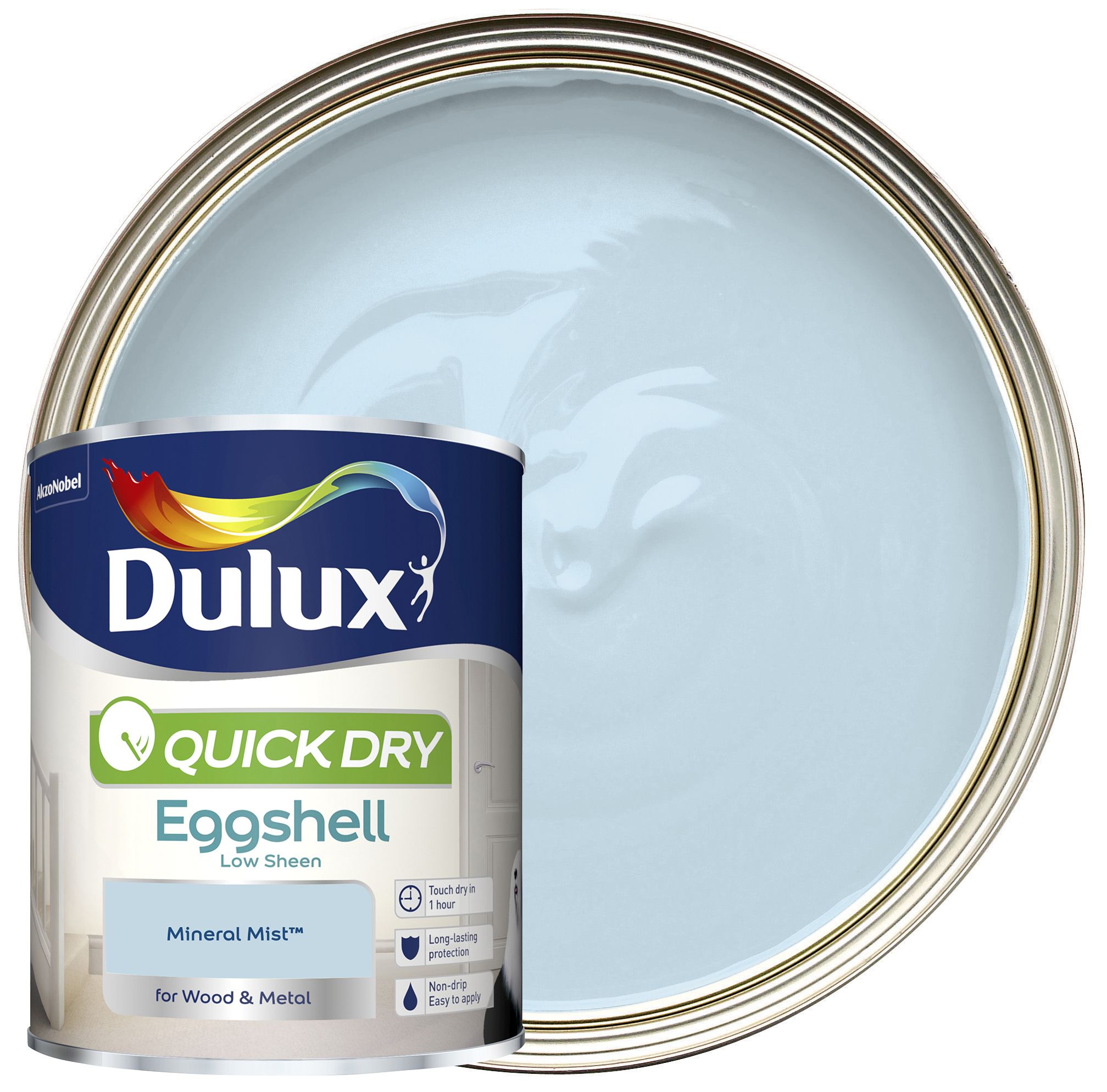 Image of Dulux Quick Drying Eggshell Paint - Mineral Mist - 750ml