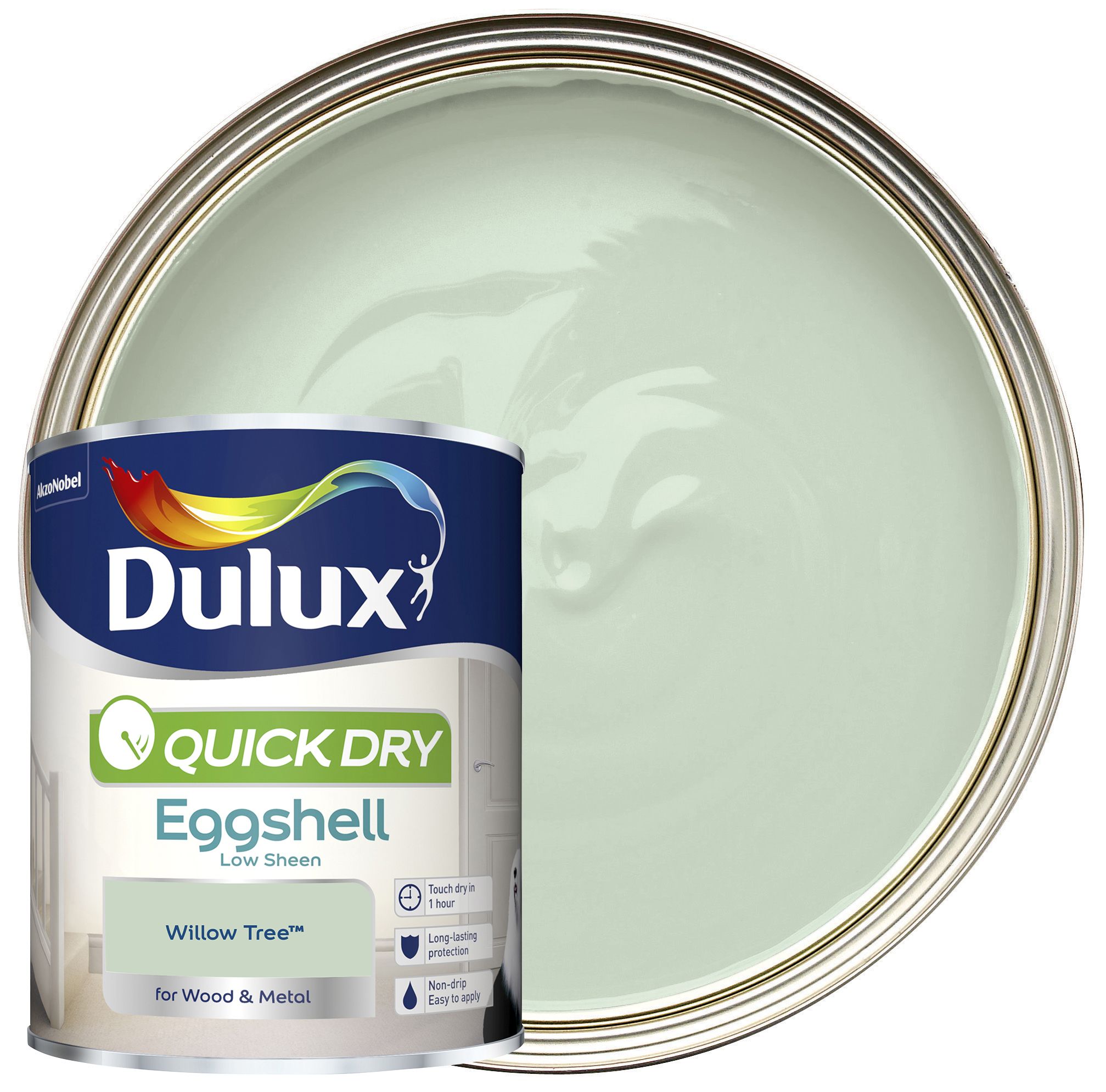 Dulux Quick Drying Eggshell Paint - Willow Tree - 750ml