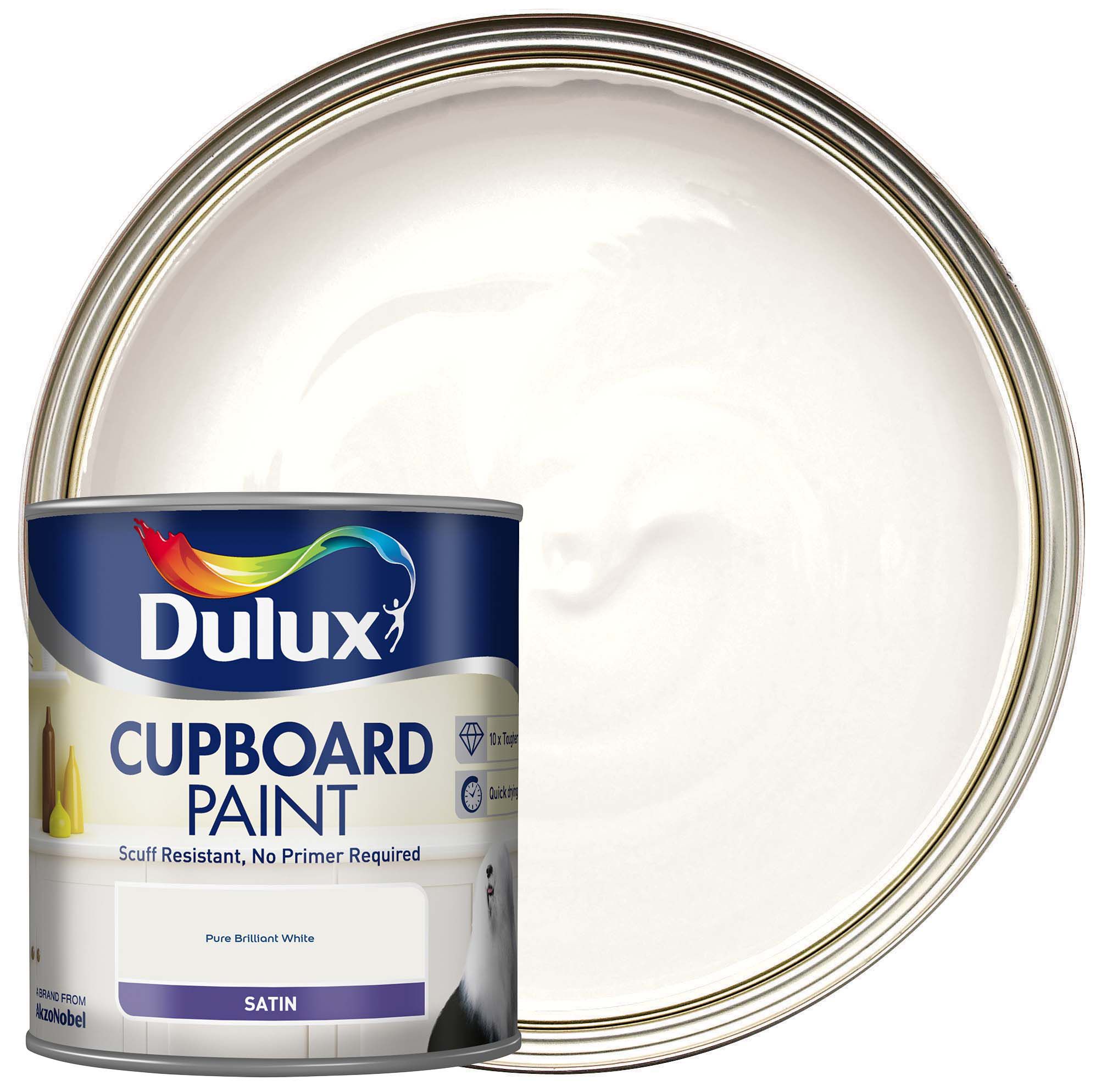Image of Dulux Cupboard Paint - Pure Brilliant White - 600ml