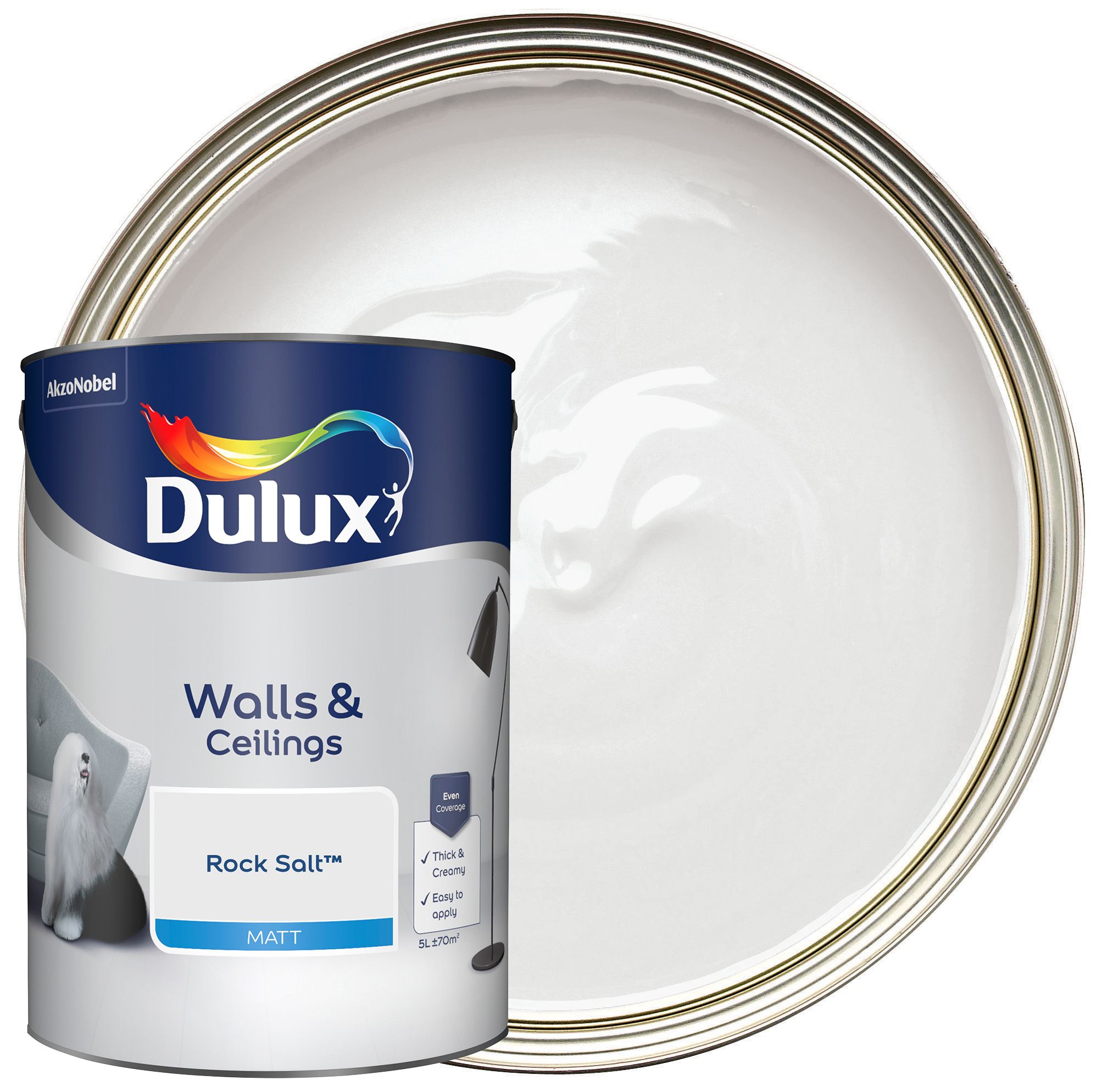 Image of Dulux Rock Salt Matt Emulsion Paint - Rock Salt- 5L