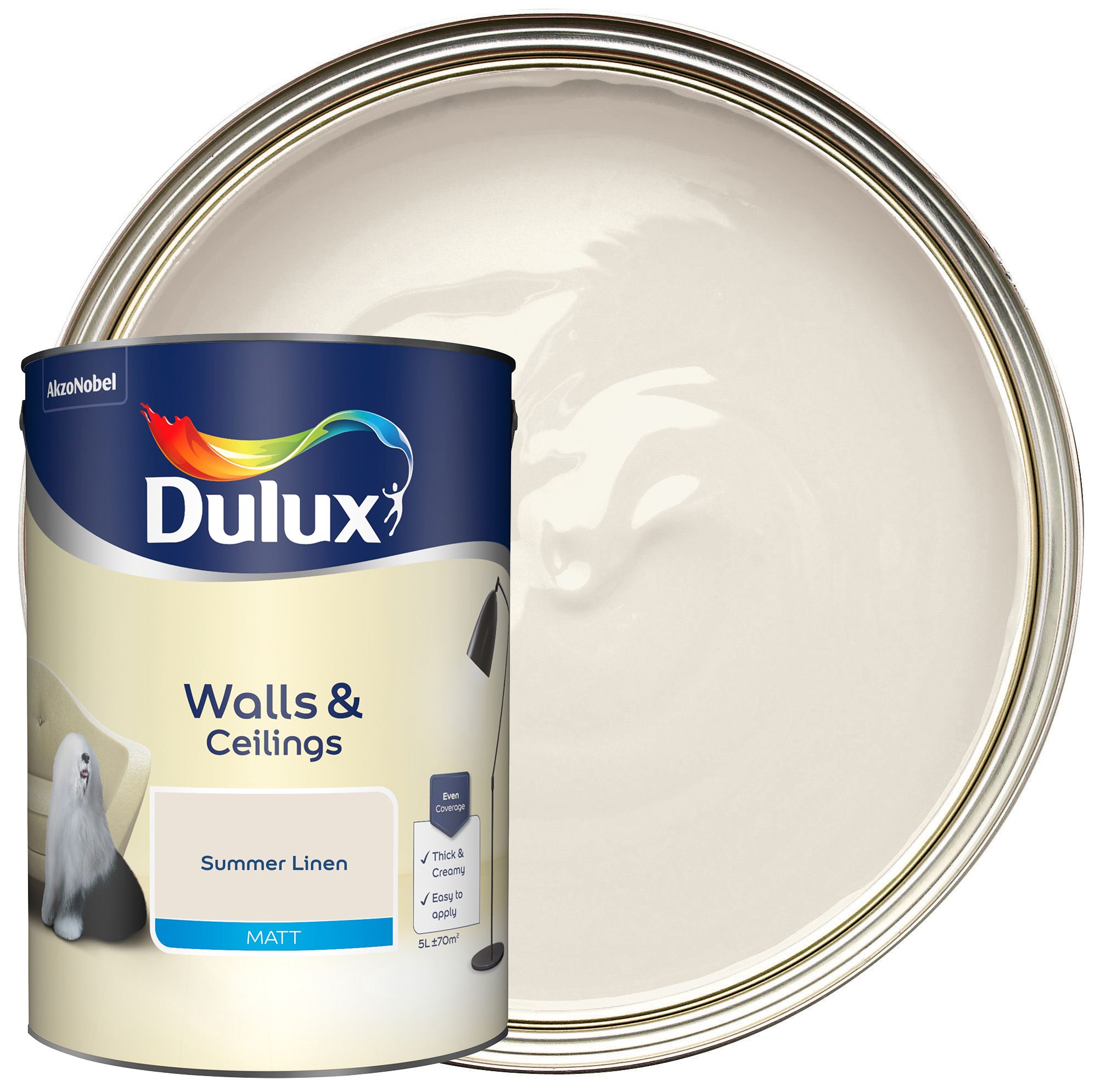 Image of Dulux Matt Emulsion Paint - Summer Linen - 5L