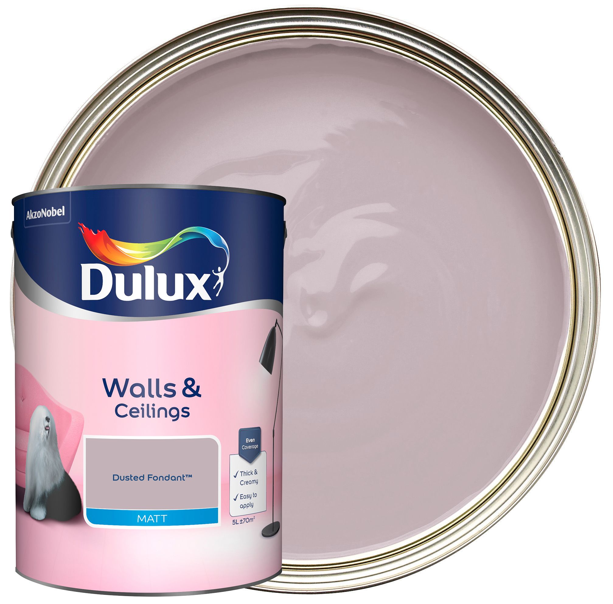 Dulux Matt Emulsion Paint - Dusted Fondant  - 5L