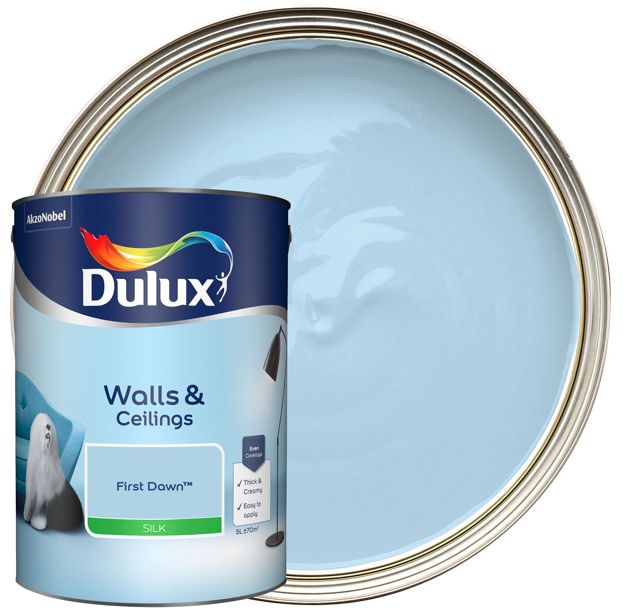 Image of Dulux Silk Emulsion Paint - First Dawn - 5L