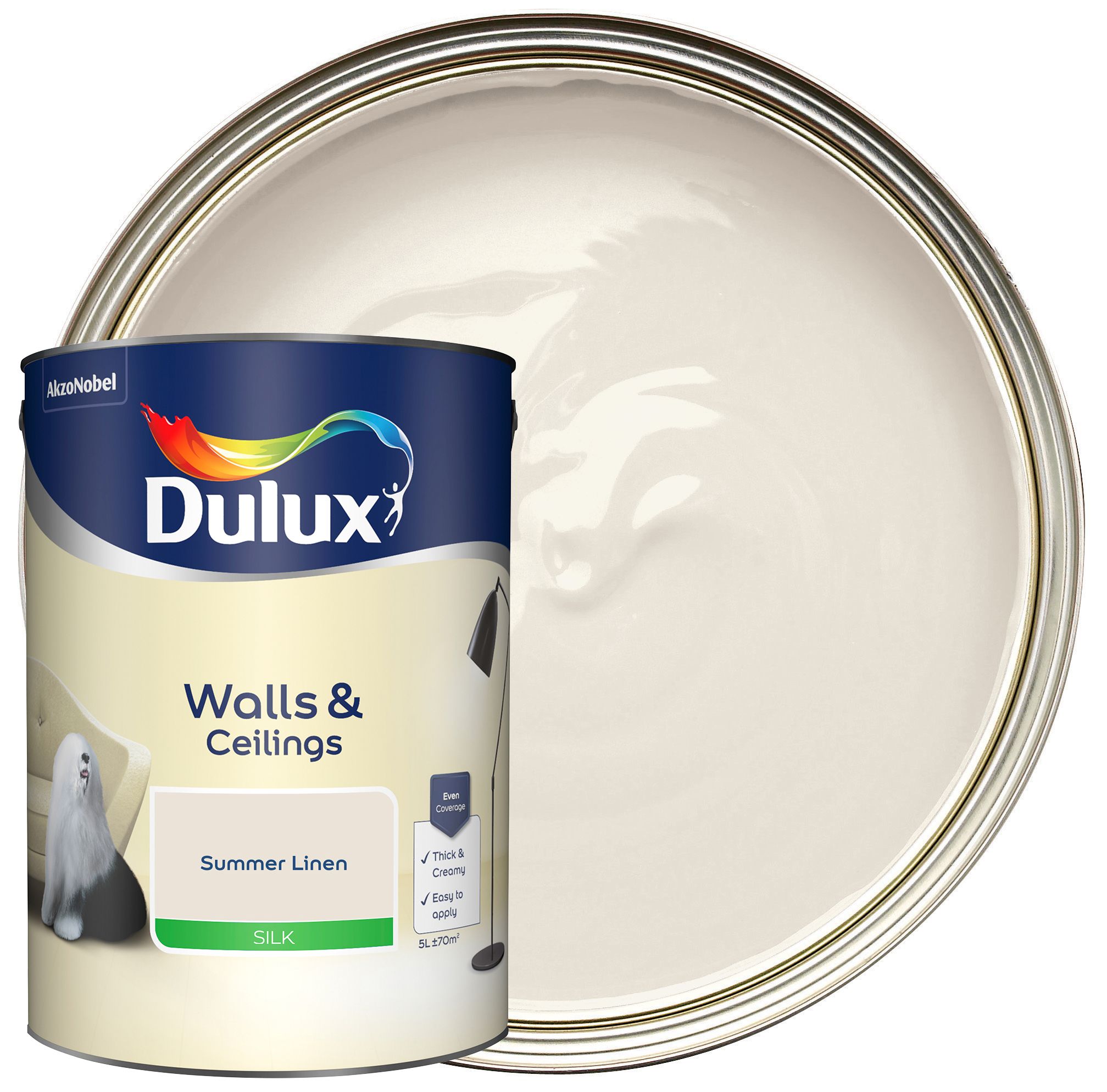 Dulux Silk Emulsion Paint - Summer Linen - 5L