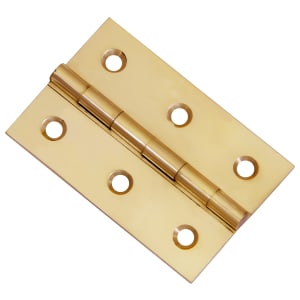 Butt Hinge Solid Brass Polished Brass 76mm - Pack of 2