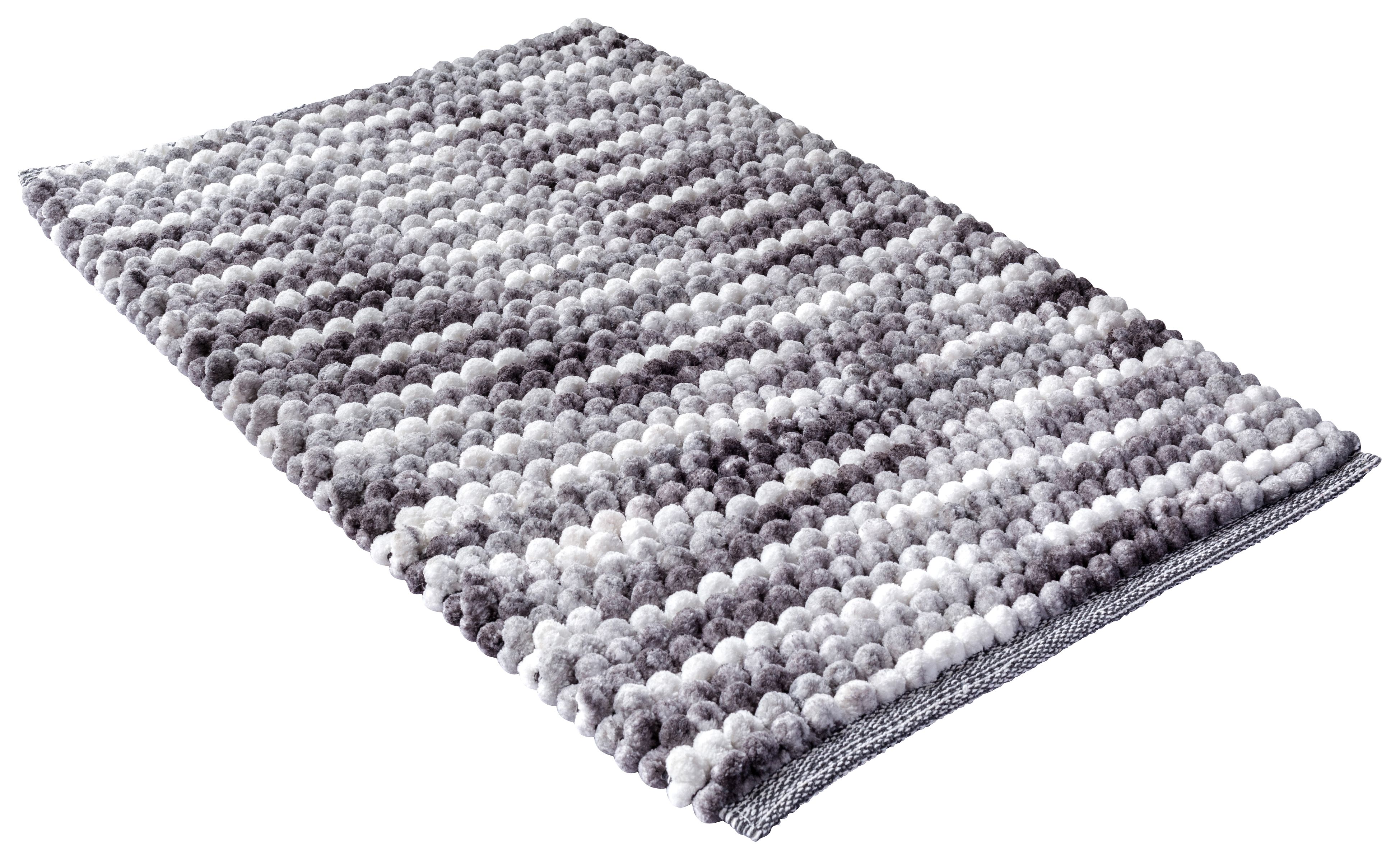 Image of Croydex Grey & White Cushioned Bathroom Mat - 800 x 500mm