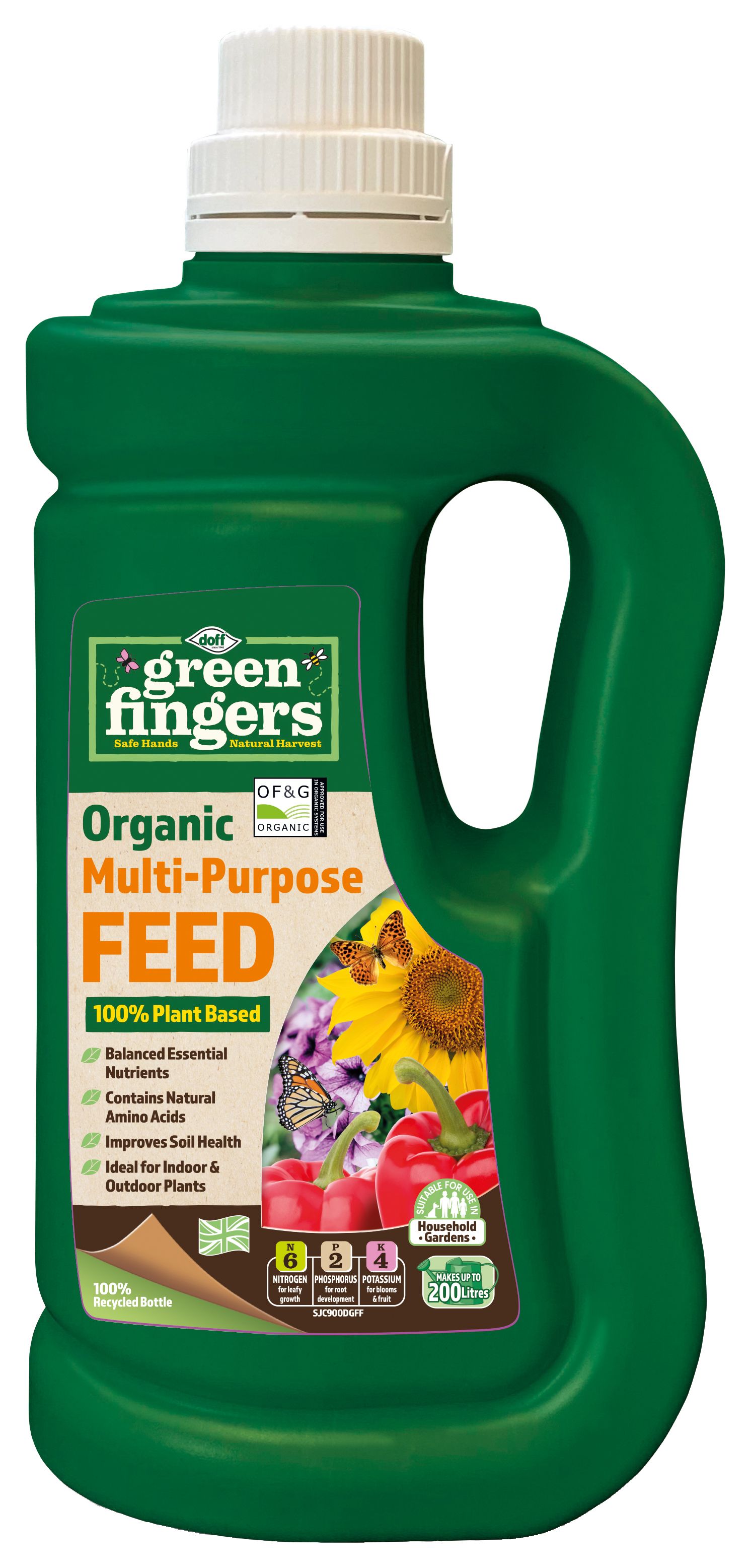 Doff Green Fingers Organic Liquid Multi Purpose Feed - 900ml