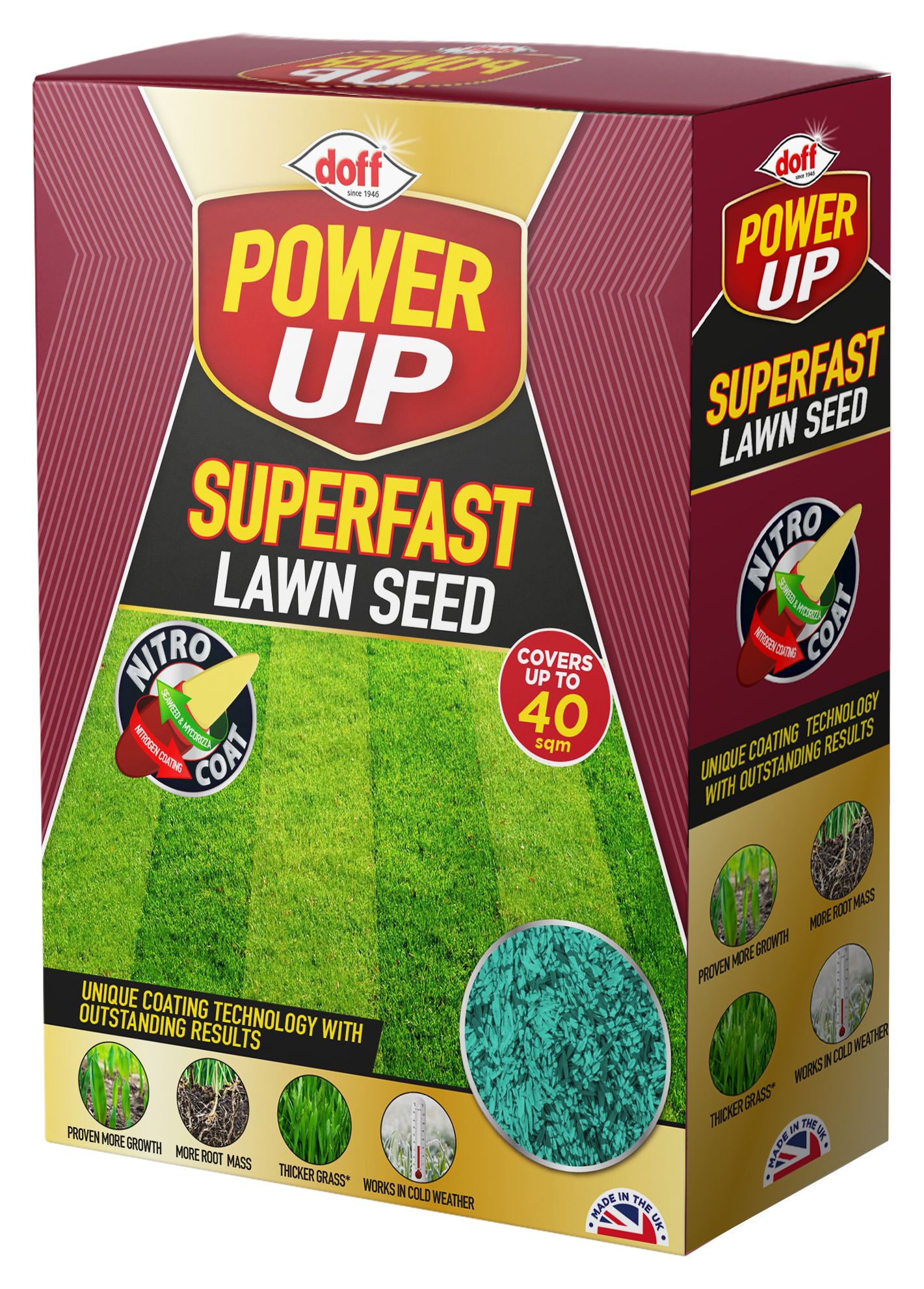 Doff Power Up Nitro Coat Fast Acting Lawn Seed - 40sqm 1kg