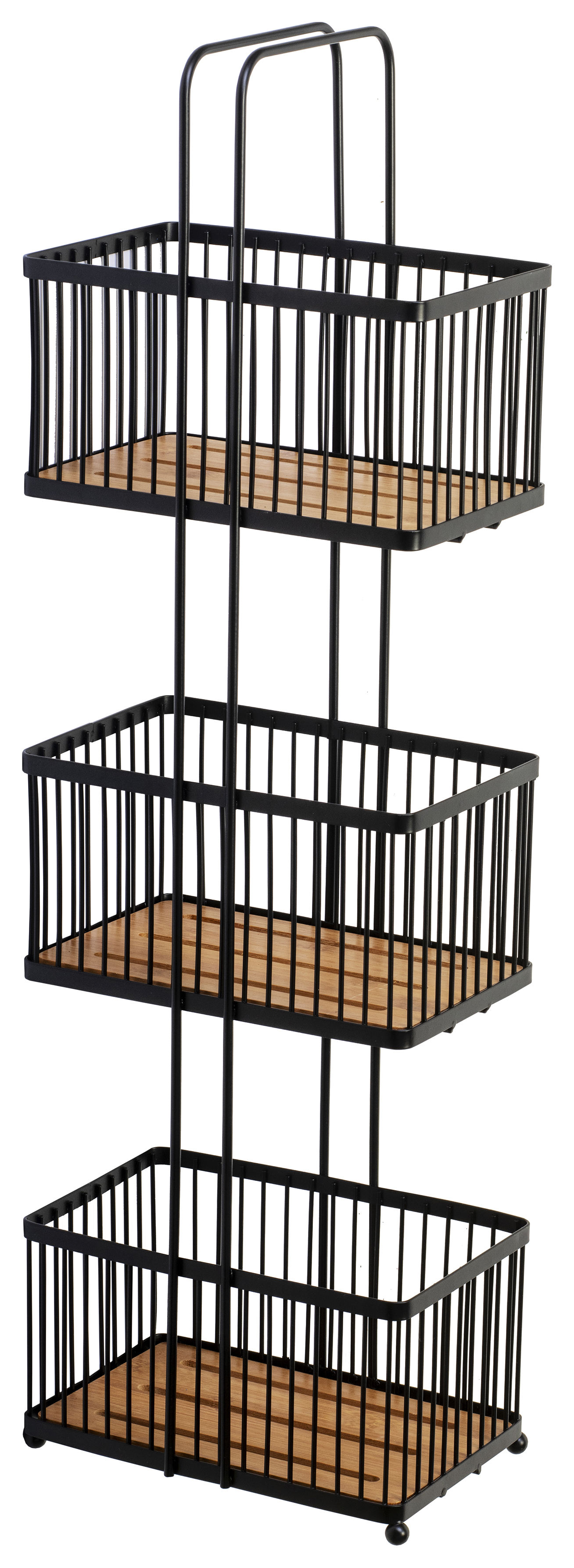 Image of Crodyex 3 Tier Black and Wood Storage Unit - 730 x 220mm