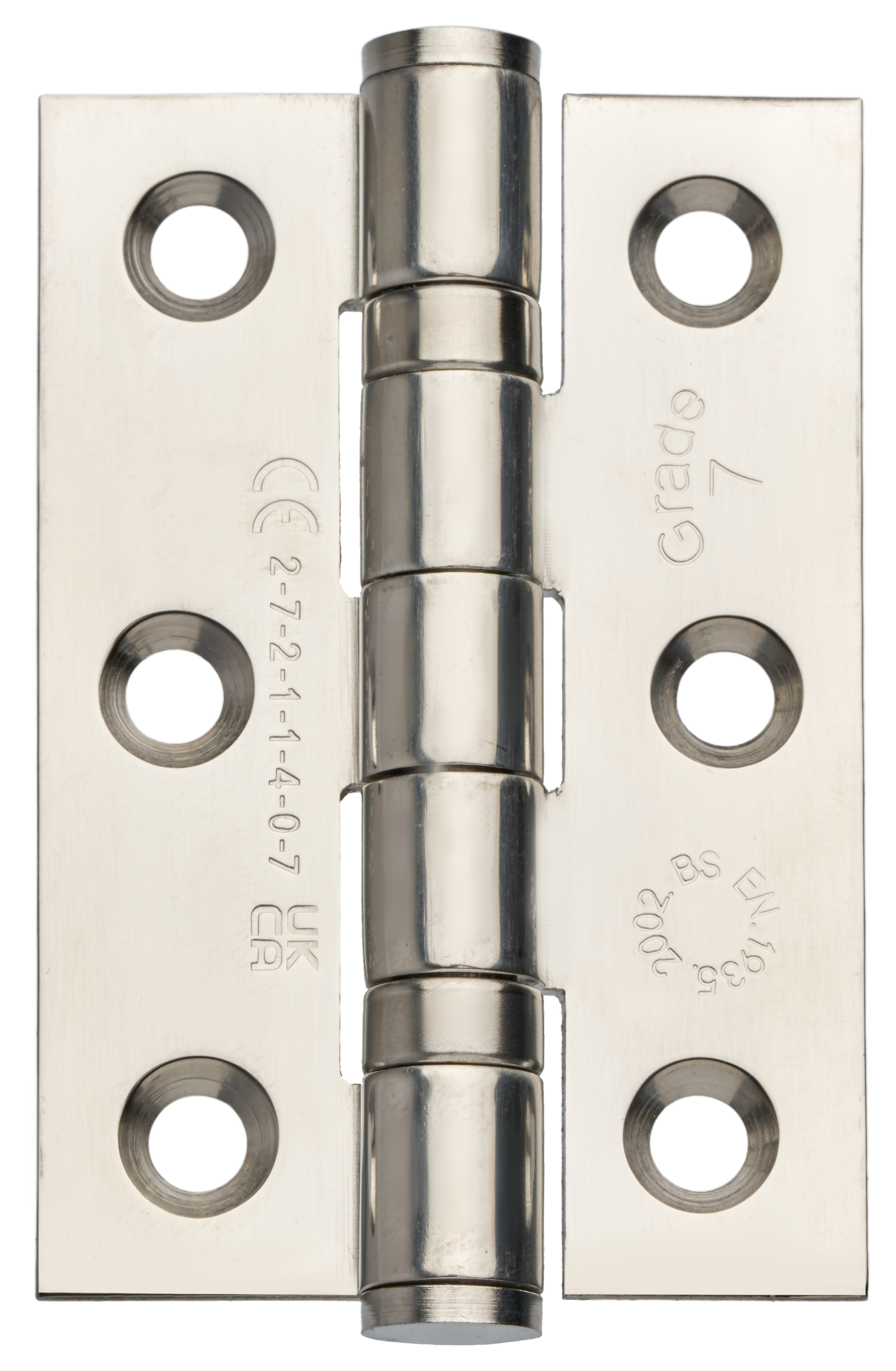 Wickes Polished Chrome Grade 7 Fire Rated Ball Bearing Hinge - 76mm - Pack of 20