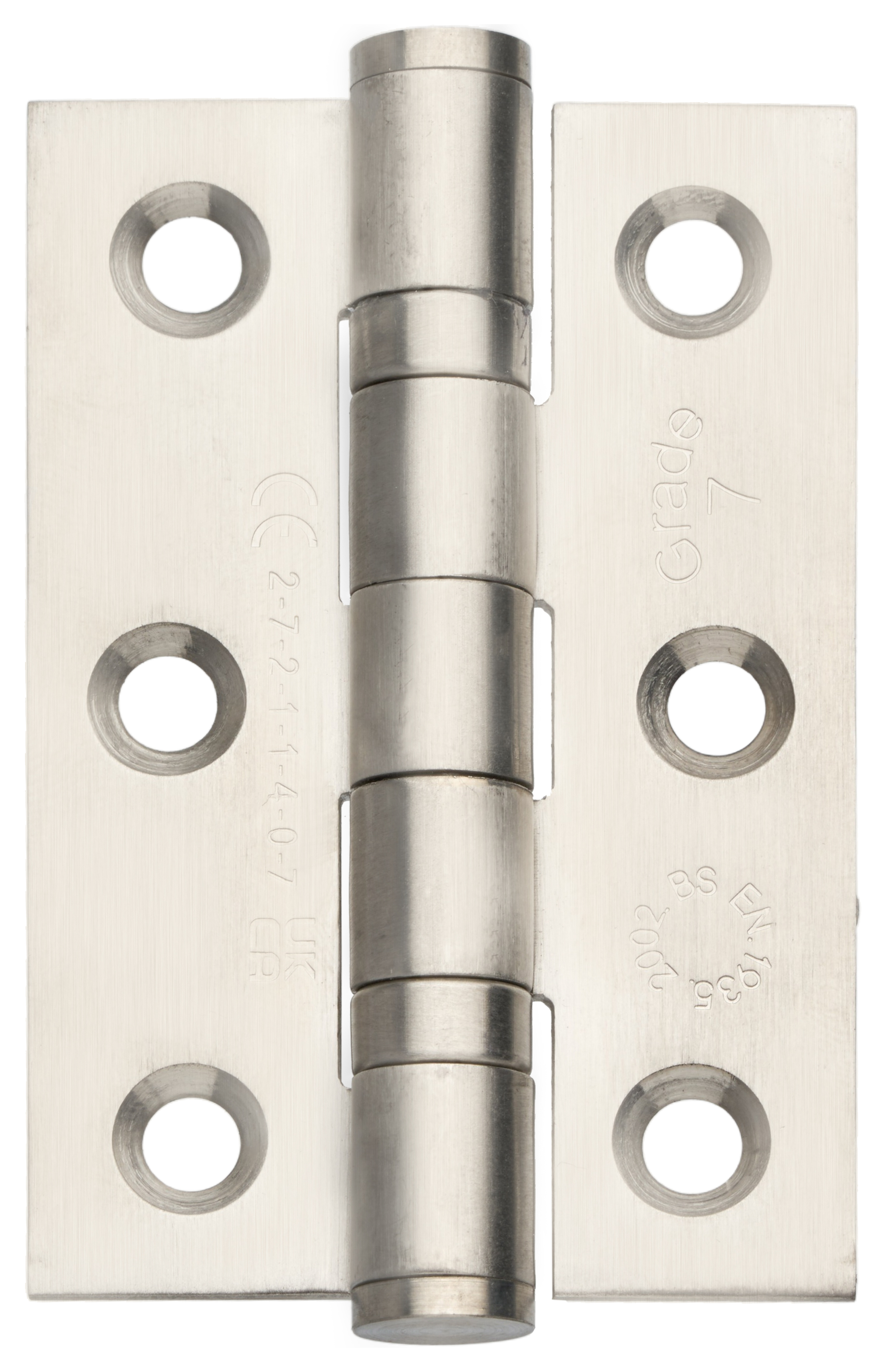 Wickes Satin Steel Grade 7 Fire Rated Ball Bearing Hinge - 76mm - Pack of 20