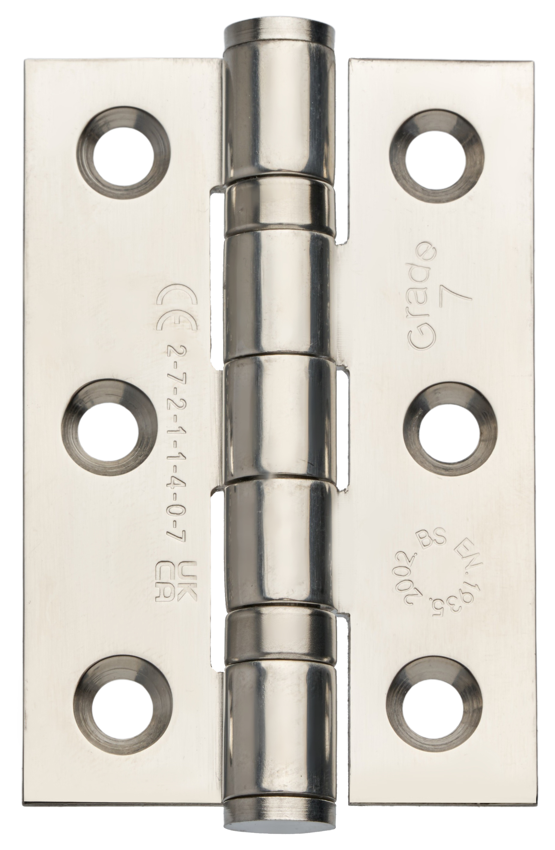Image of Grade 7 Fire Rated Ball Bearing Hinge Polished Chrome Stainless Steel 76mm - Pack of 3