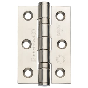 Grade 7 Fire Rated Ball Bearing Hinge Polished Chrome Stainless Steel 76mm - Pack of 3