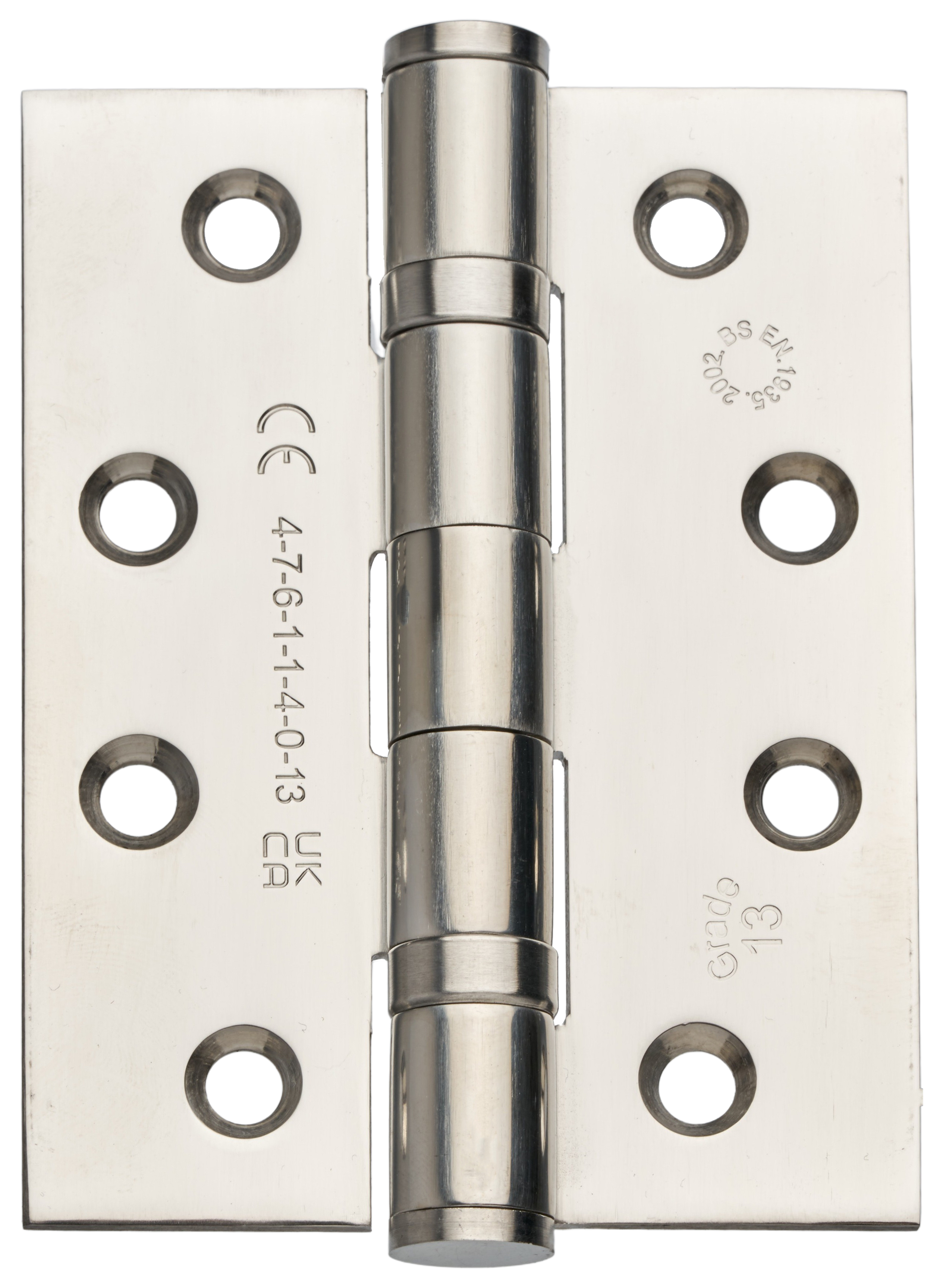 Grade 13 Fire Rated Ball Bearing Hinge Polished Chrome Stainless Steel 102mm - Pack of 3