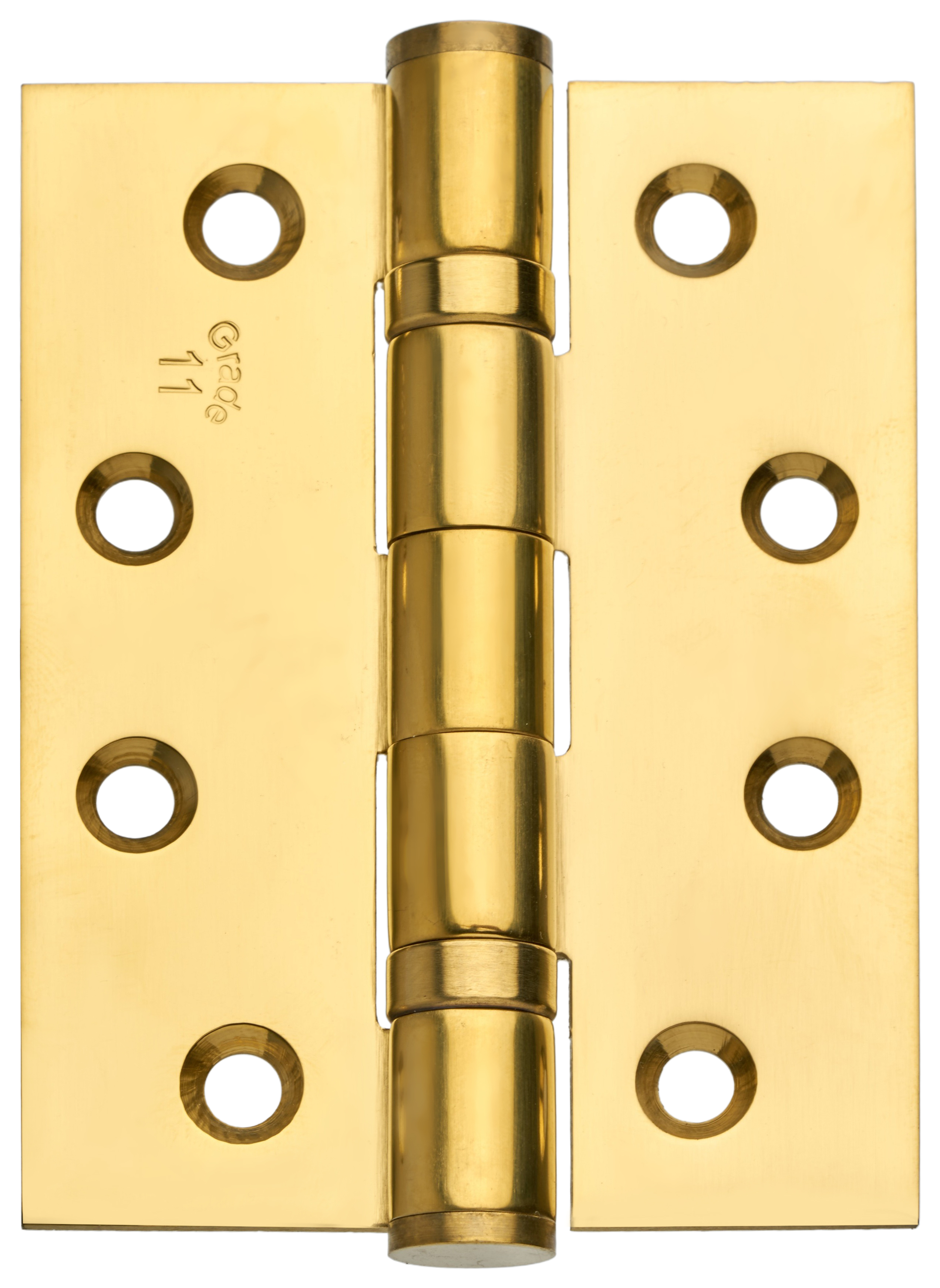 Image of Grade 11 Fire Rated Ball Bearing Hinge Polished Brass Stainless Steel 102mm - Pack of 3