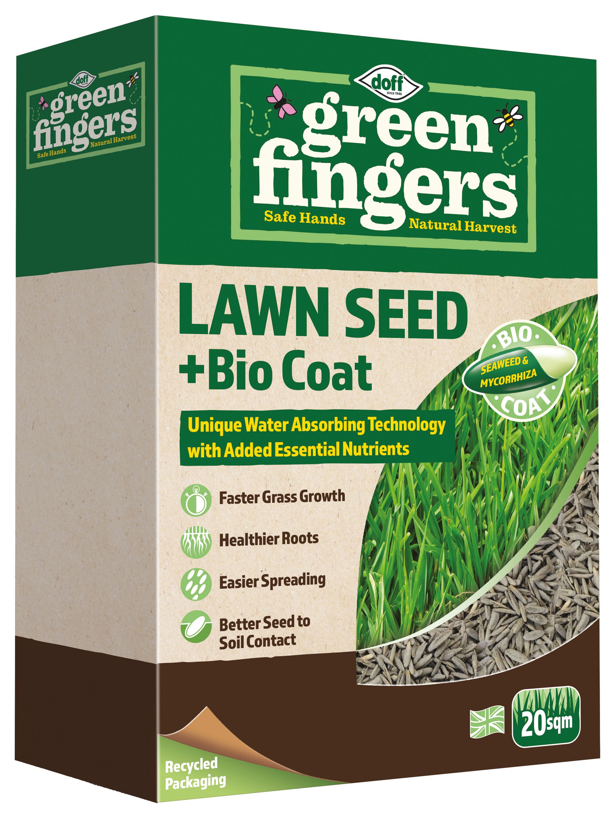 Image of Doff Green Fingers Bio Coat Multi Purpose Lawn Seed - 20sqm 500g