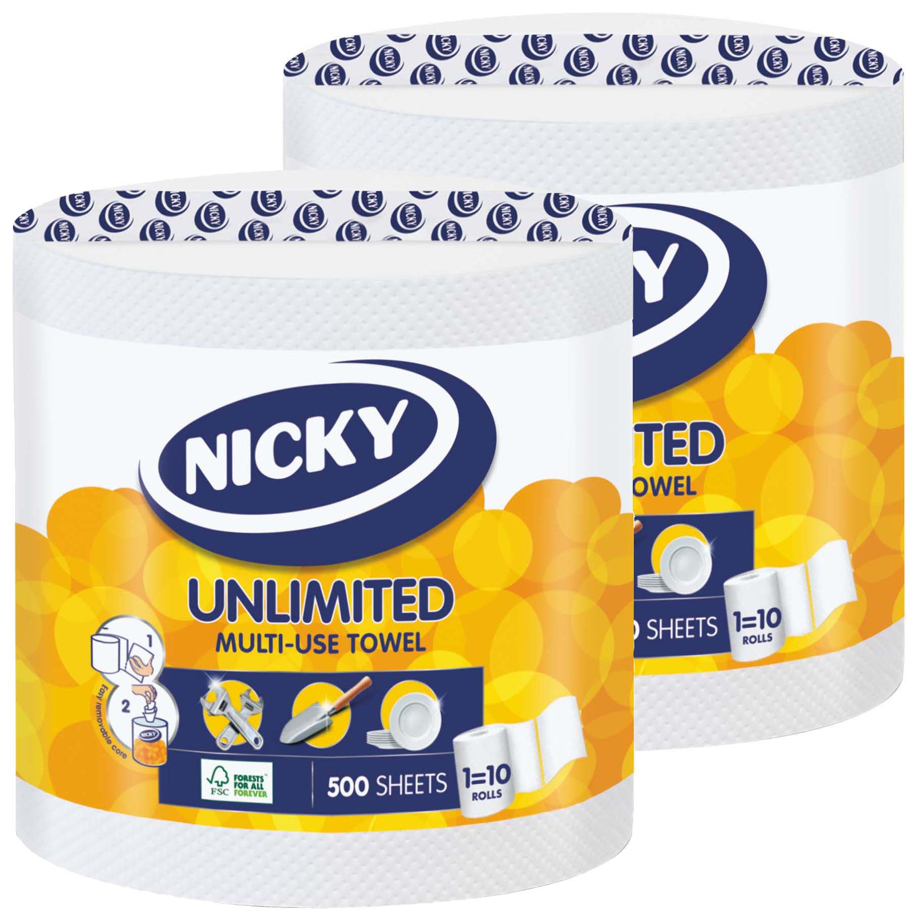 Nicky Unlimited 500 Sheets Multi-Use Towel - Pack