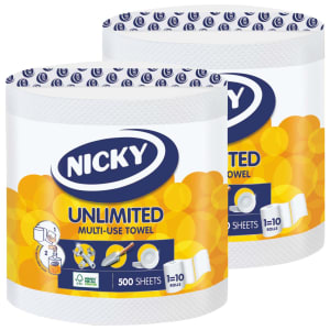 Nicky Unlimited 500 Sheets Multi-Use Towel - Pack of 2