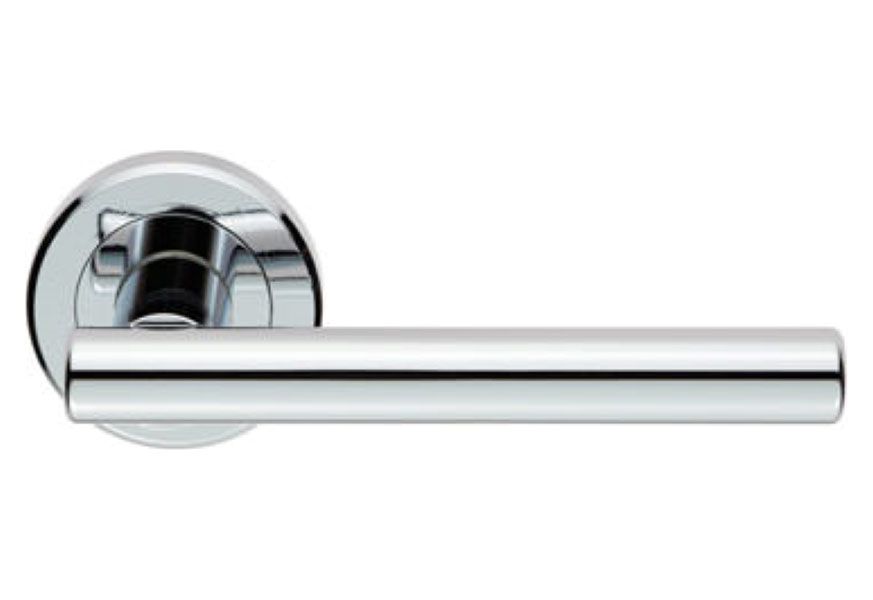 Image of Serozzetta Philadelphia Polished Chrome Round Rose Door Handle - 1 Pair