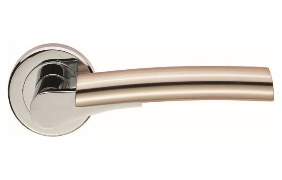 Serozzetta Valiant Dual-Tone Round Rose Door Handle - 1 Pair