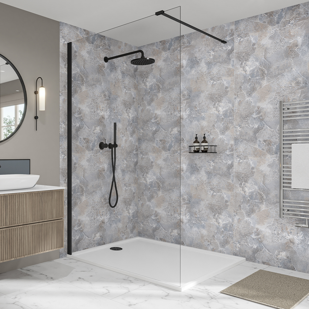 Image of Mermaid Elite Serpentine Stone Tongue & Groove Single Shower Panel 2420 x 1200mm