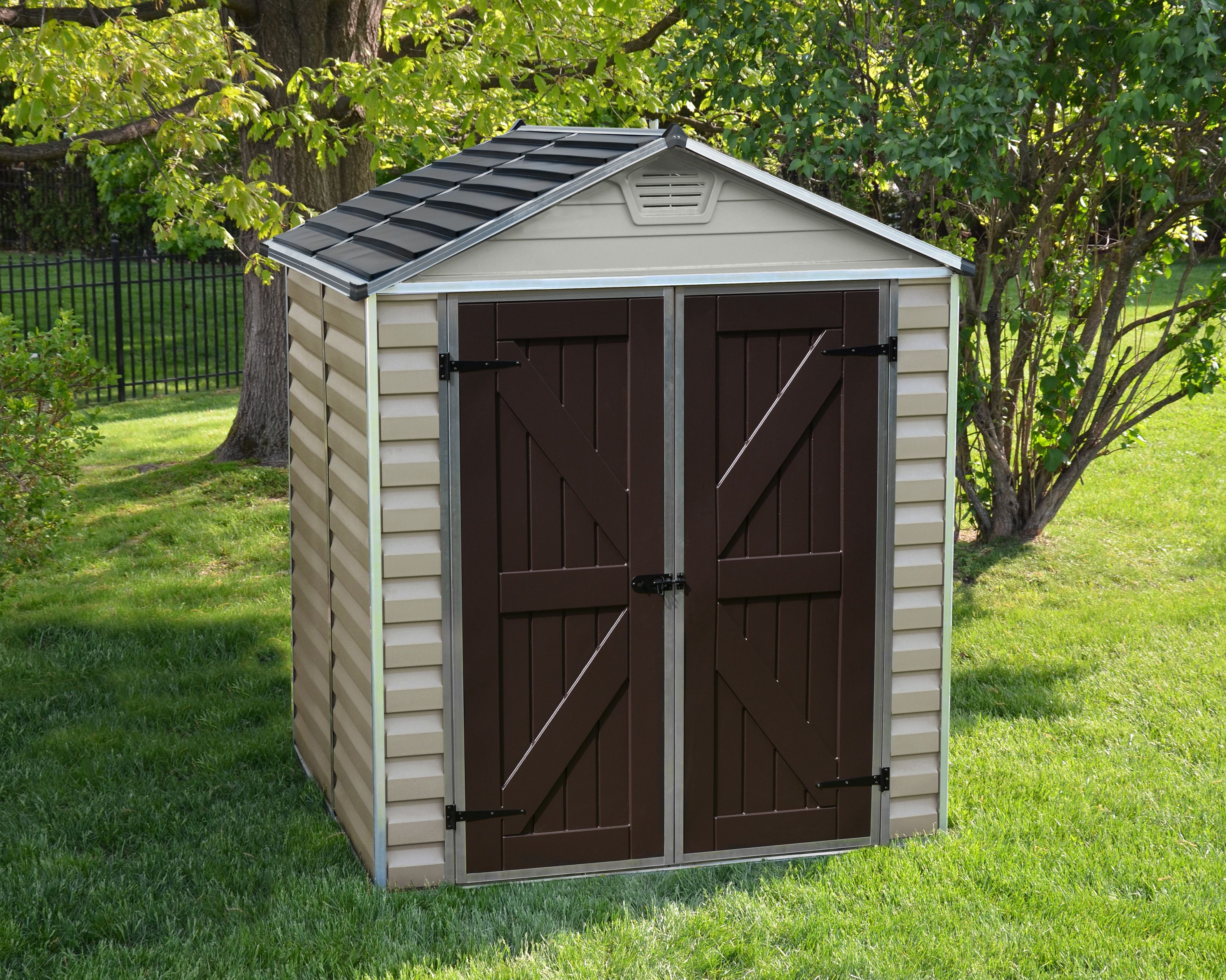 Palram Canopia Skylight 6 x 5ft Plastic Apex Shed - Tan