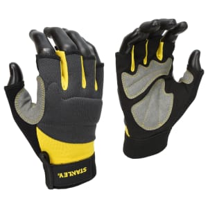 Stanley SY640L Fingerless Performance Yellow & Black Glove - Size L